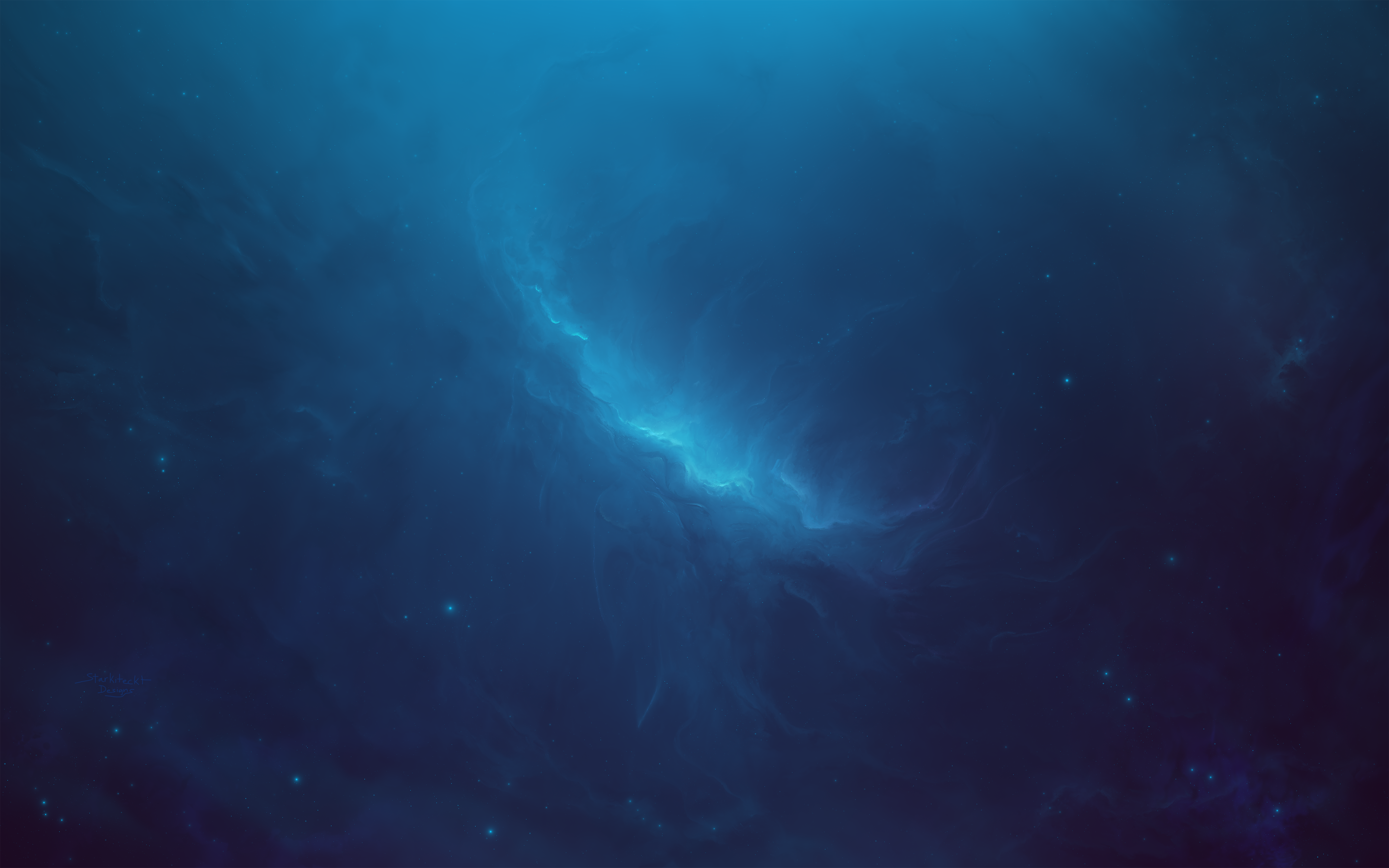 4K Blue Nebula by Starkiteckt HD Wallpaper