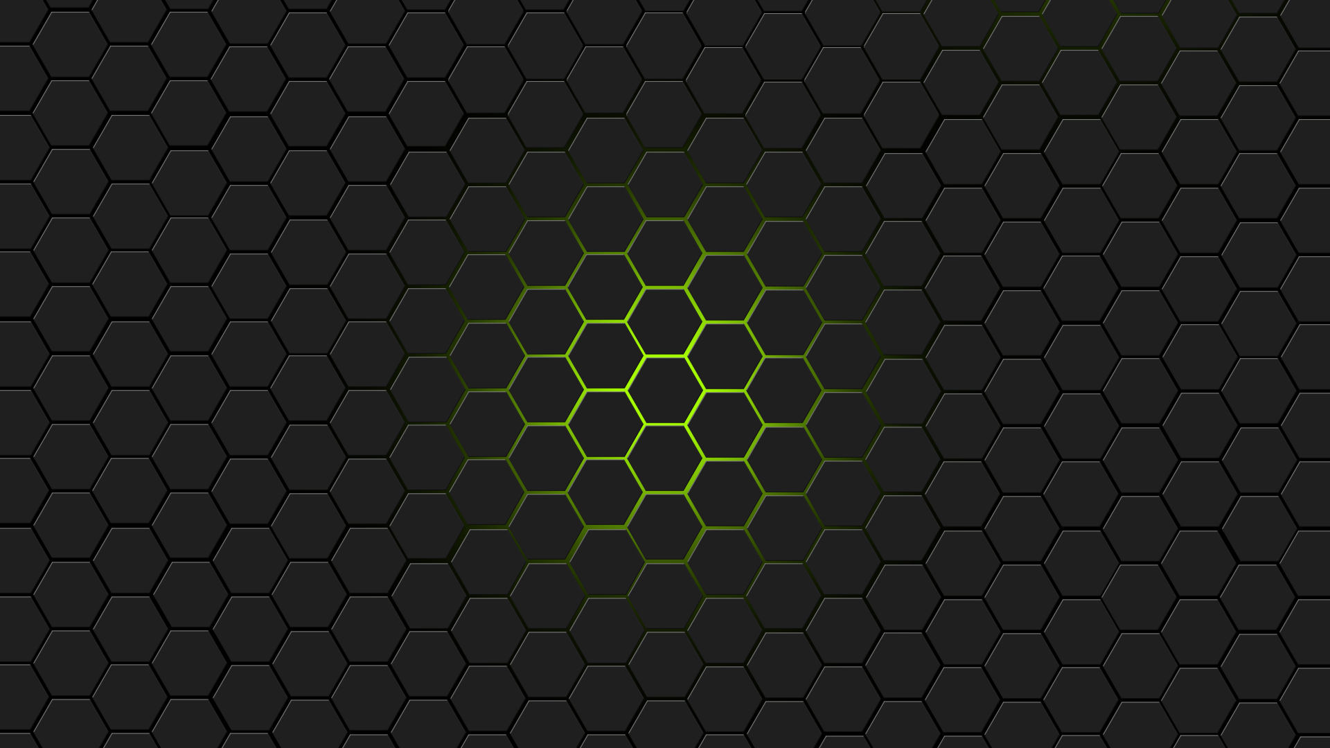 Abstract Hexagon Pattern with Green Glow HD Wallpaper
