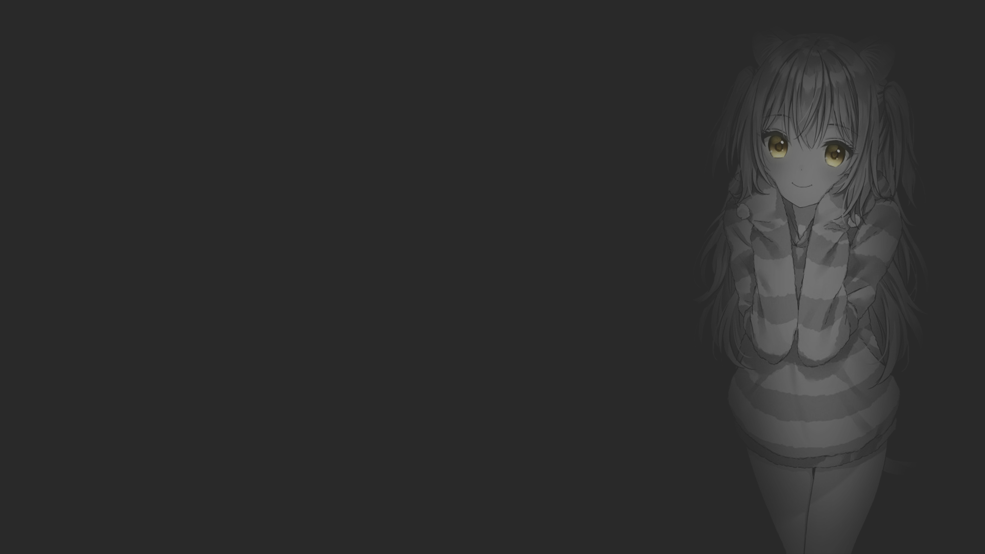 Monochrome anime girl with yellow eyes HD Wallpaper