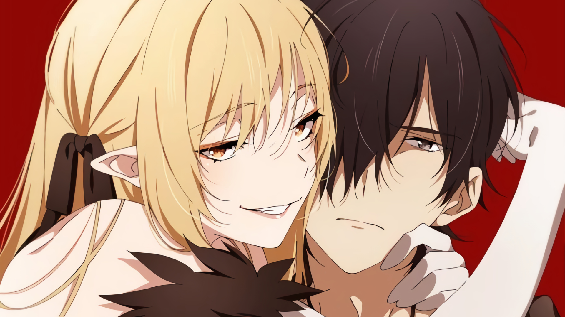 Oshino Shinobu and Araragi Koyomi from Monogatari Series HD Wallpaper