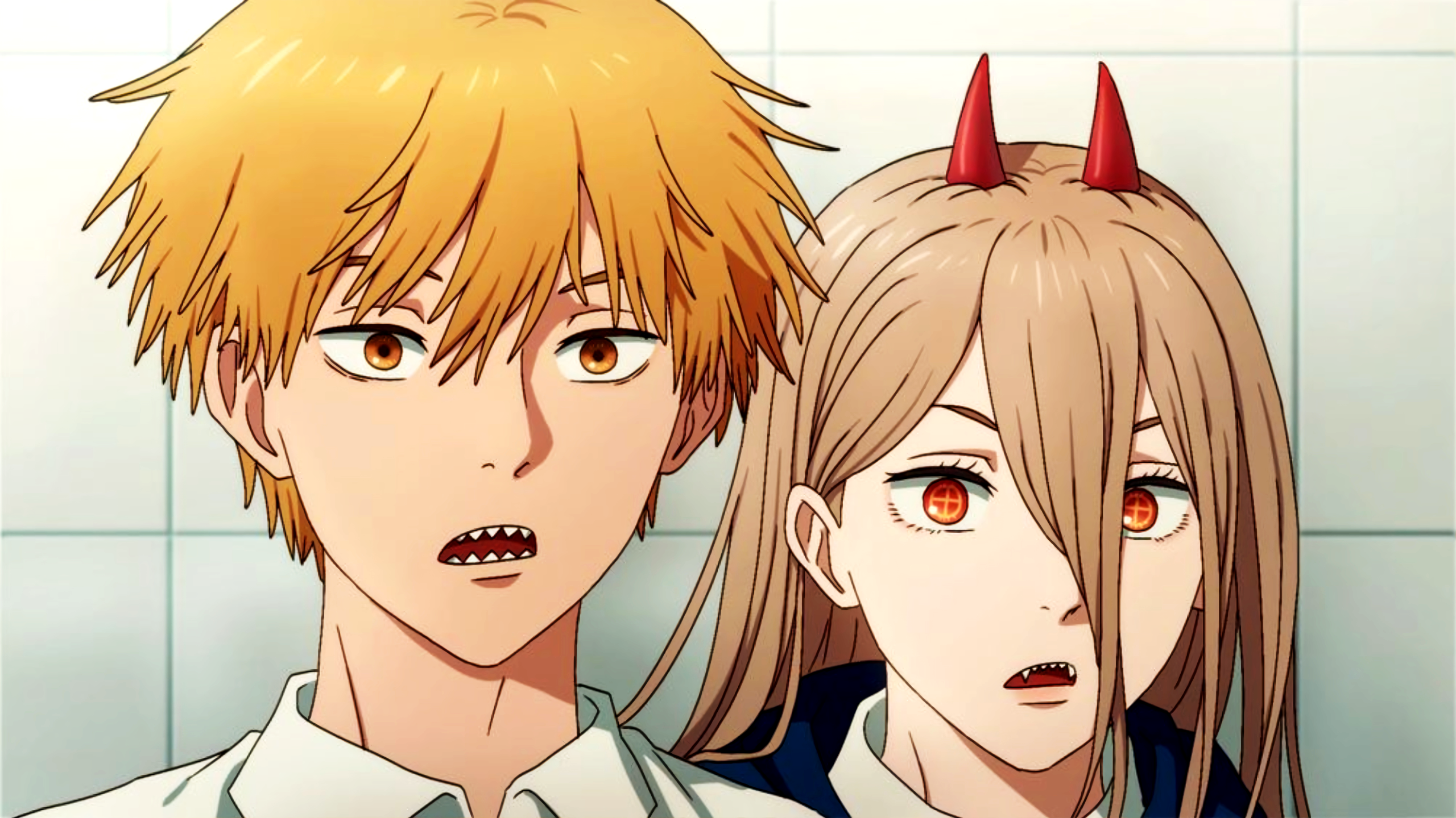 Denji and Power from Chainsaw Man HD Wallpaper