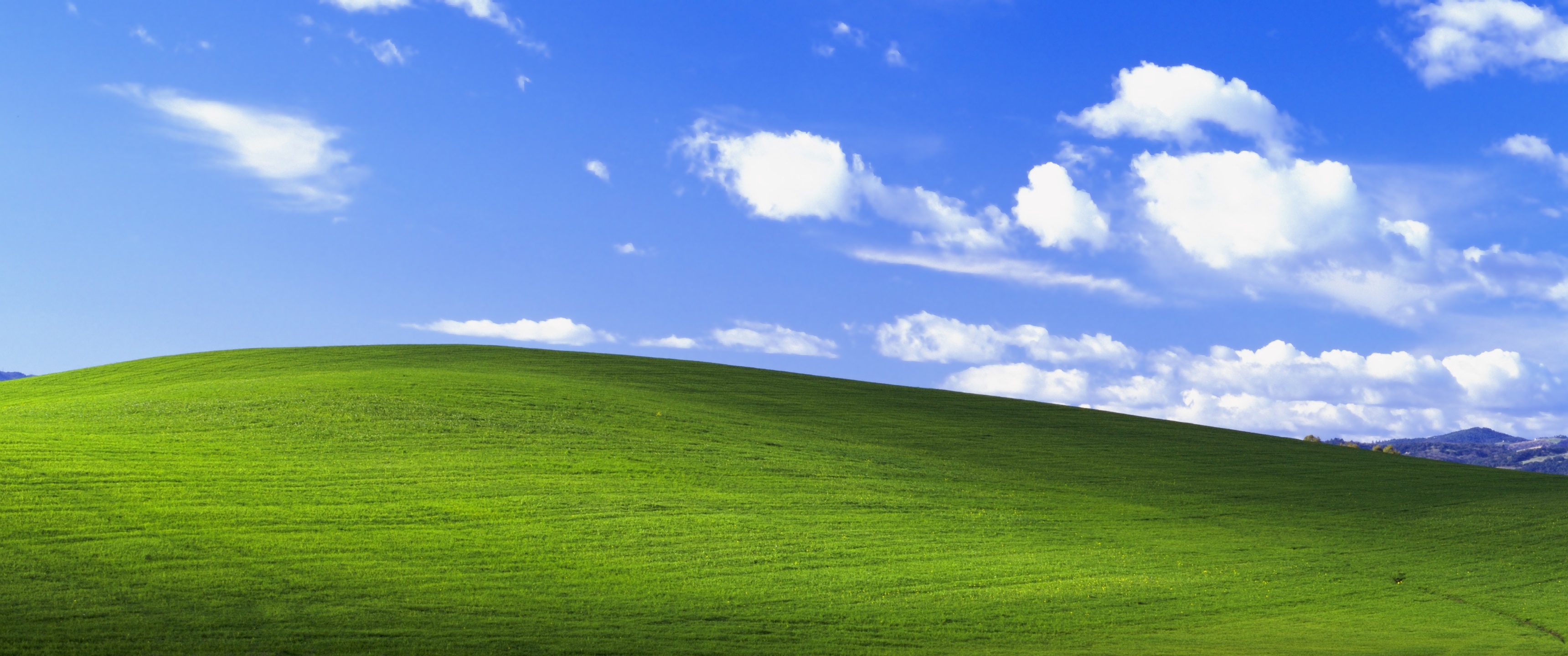 Windows XP Bliss Landscape with Clouds HD Wallpaper
