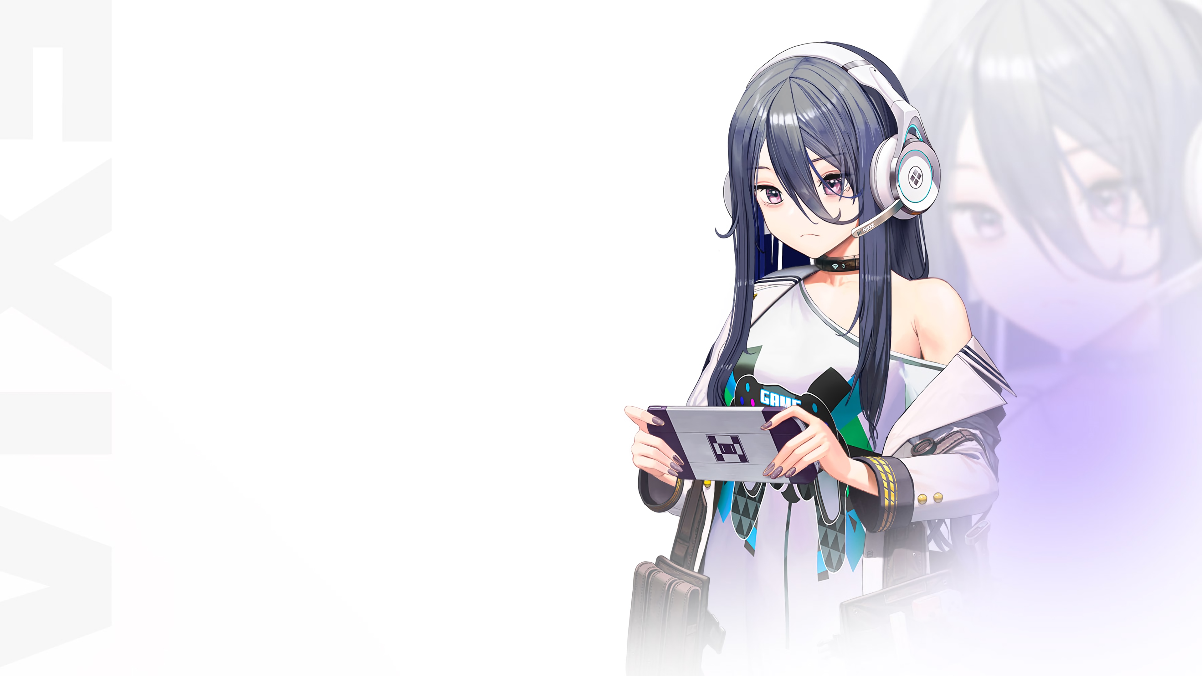 Nikke: The Goddess of Victory character with headset and console HD Wallpaper