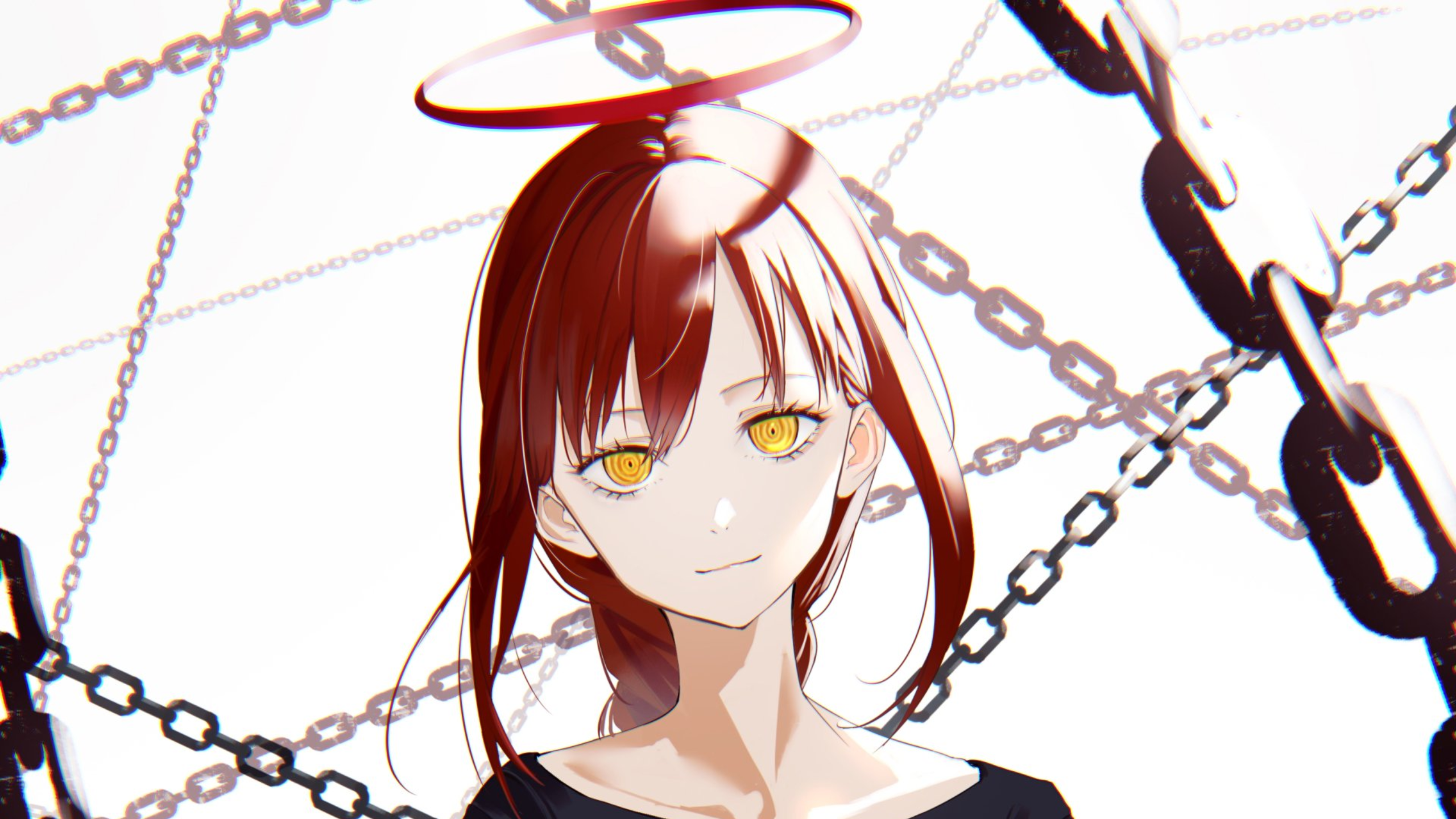 Makima from Chainsaw Man with chains and halo HD Wallpaper