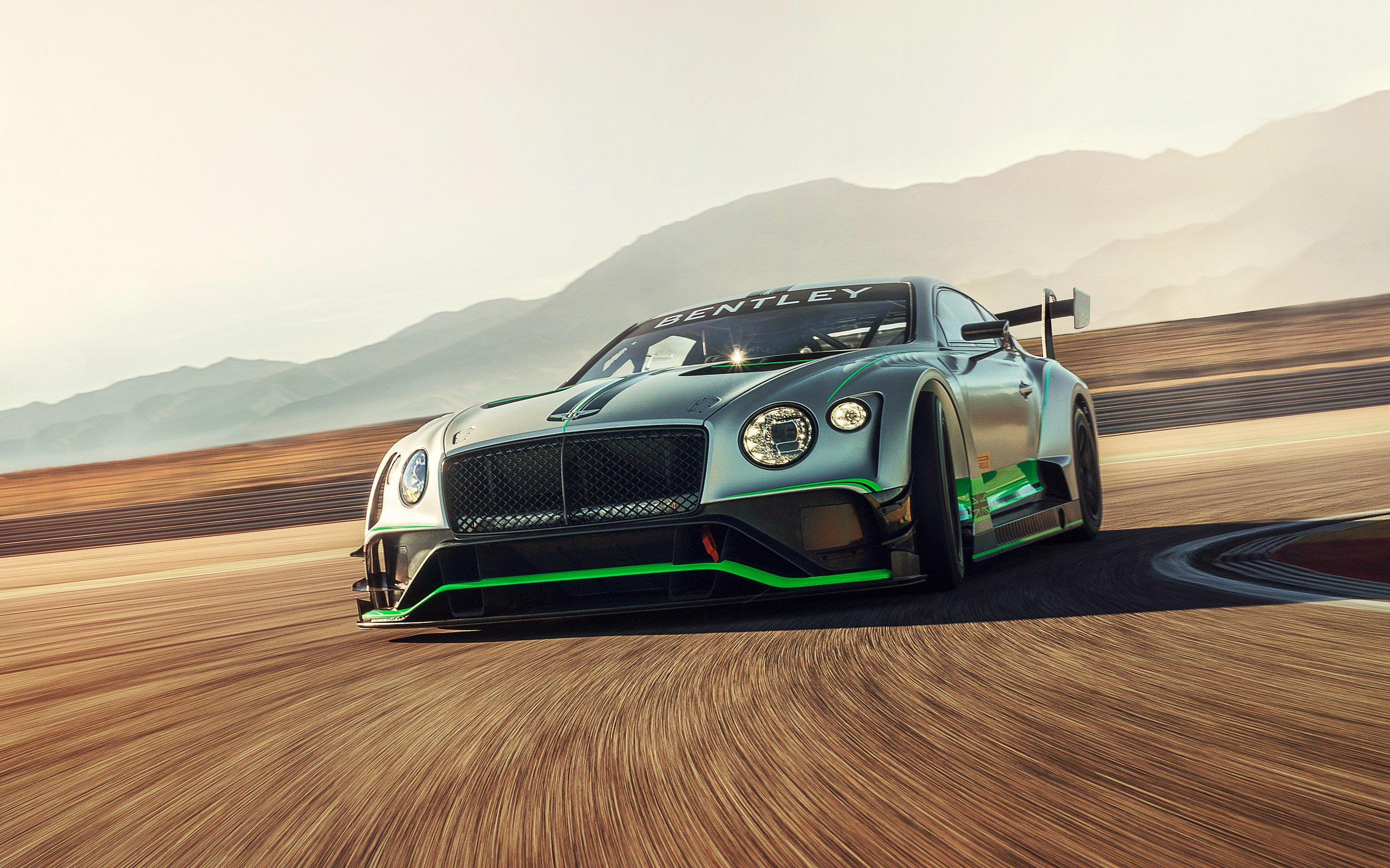 Bentley Continental GT3 race car on a track HD Wallpaper