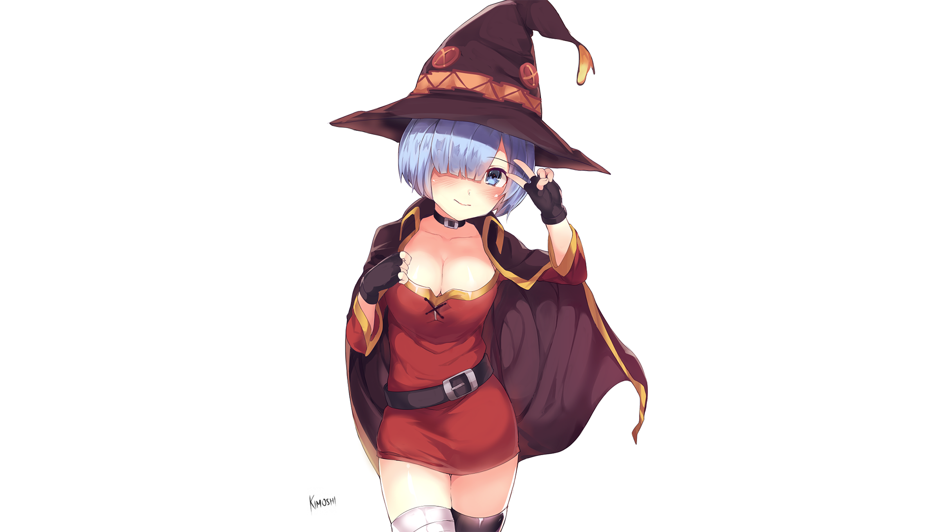 Megumin and Rem in Witch Outfits HD Wallpaper