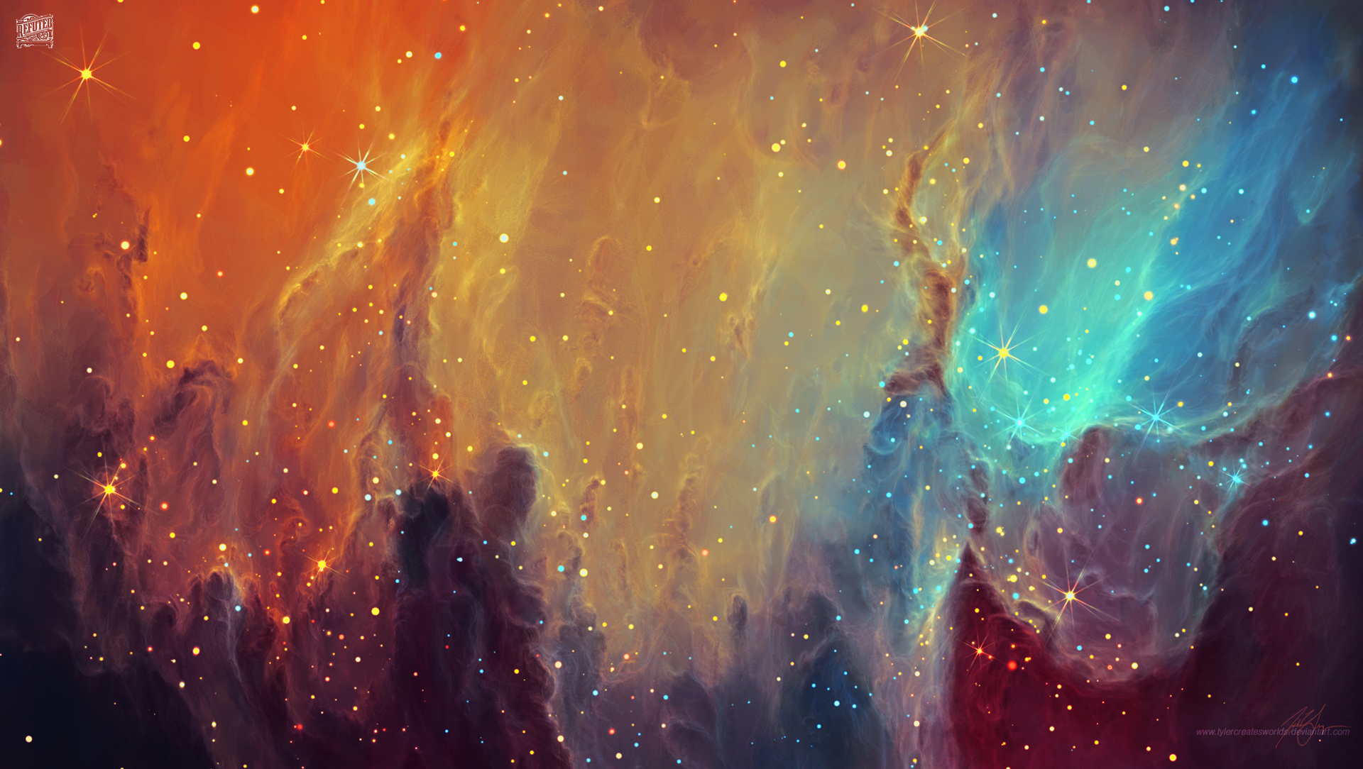 Colorful Nebula with Stars by TylerCreatesWorlds HD Wallpaper