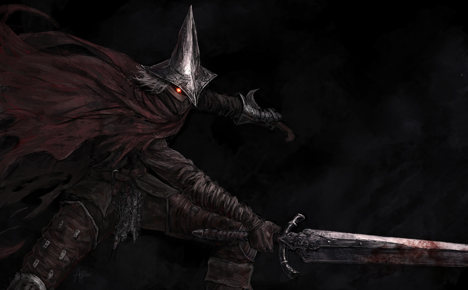Abyss Watchers from Dark Souls III with a sword HD Wallpaper