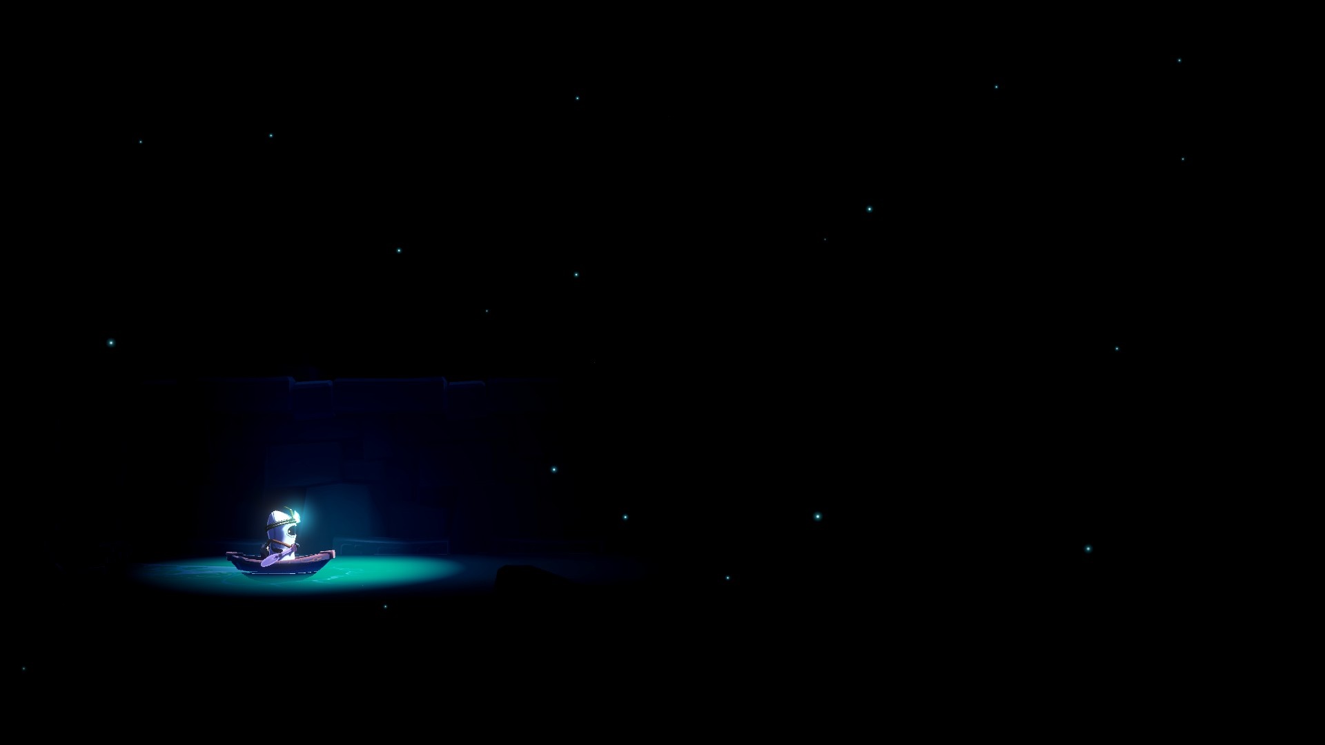 The Last Campfire: A lone figure in a boat under blue light HD Wallpaper