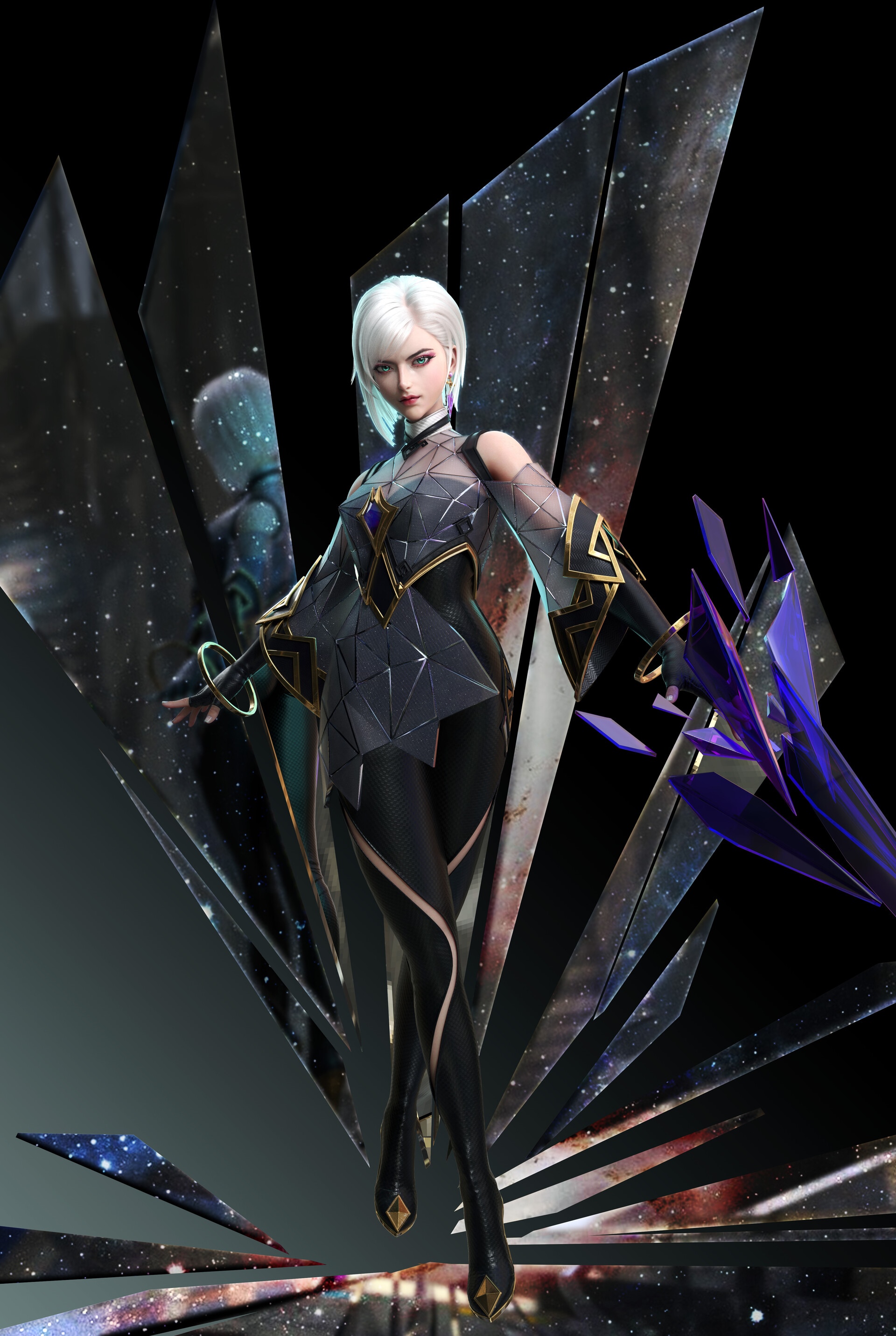 Fantasy girl Tangqiuqiu with cosmic background HD Phone Wallpaper
