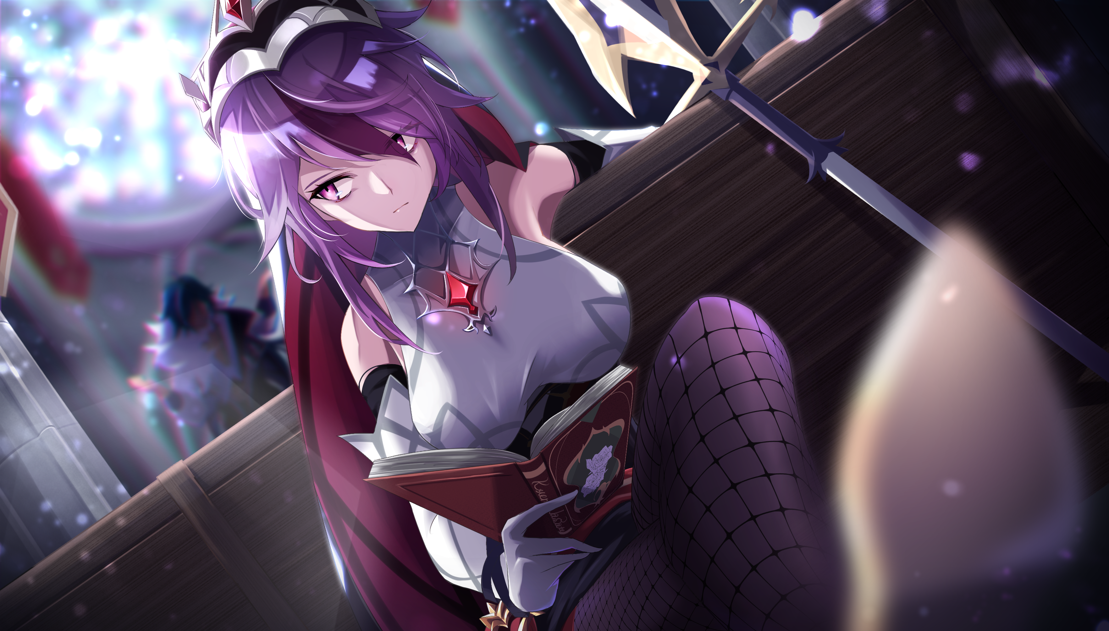 Rosaria from Genshin Impact reading a book HD Wallpaper