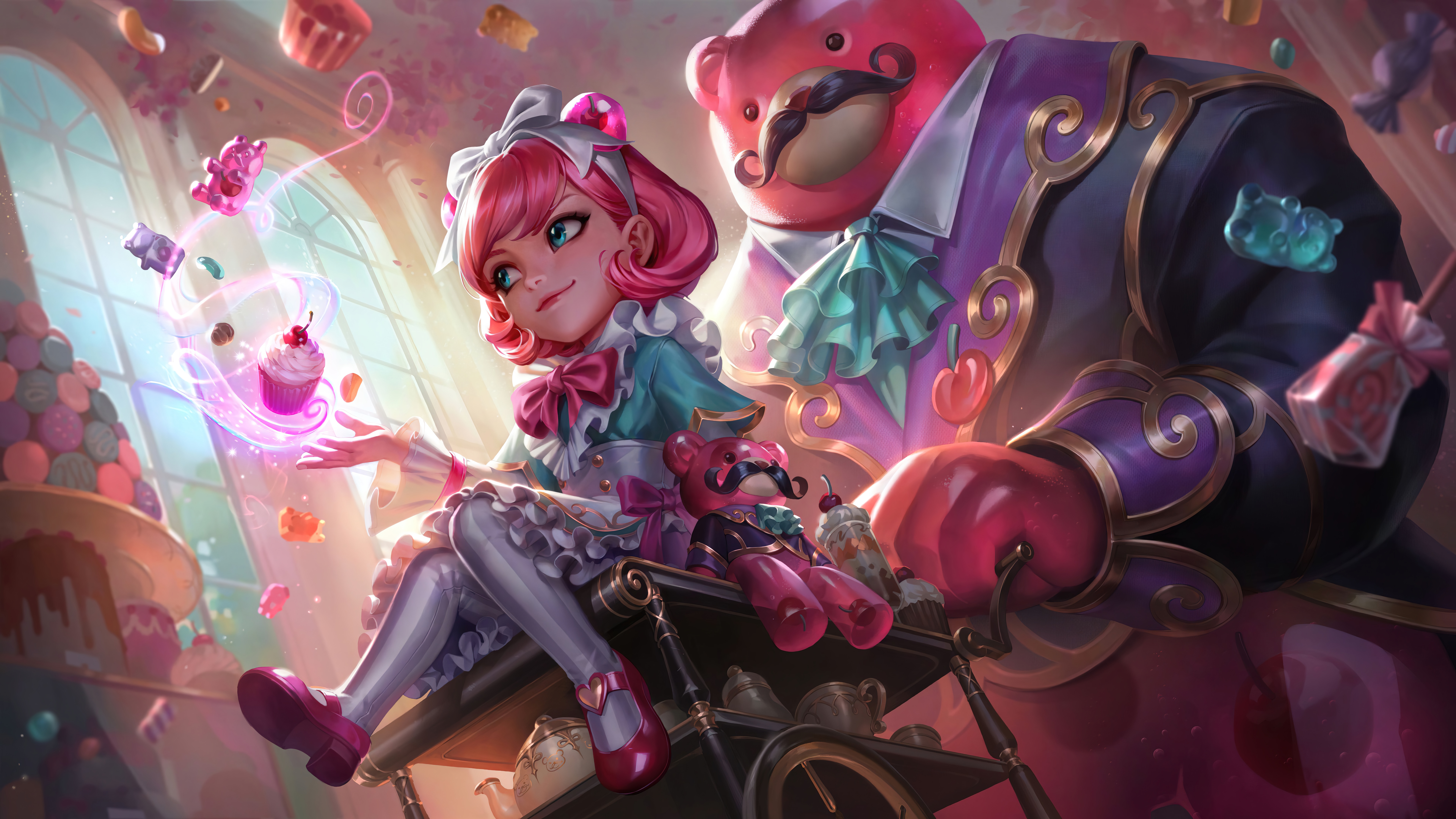 Cafe Cuties Annie and Tibbers League of Legends HD Wallpaper