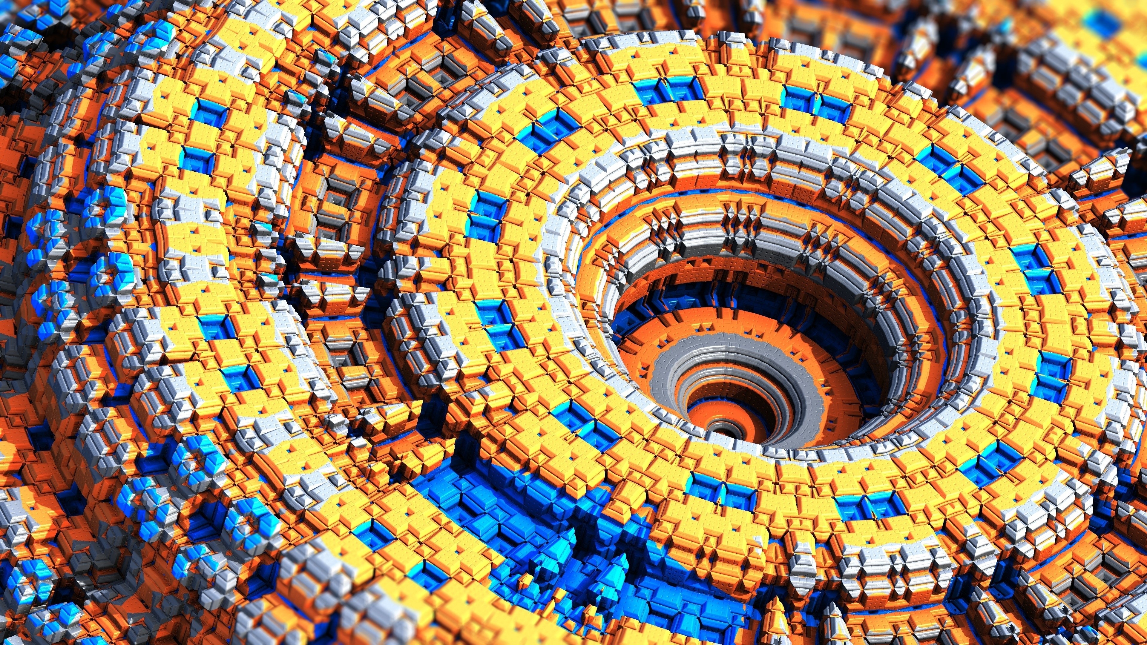4K 3D Abstract Fractal Structure HD Wallpaper