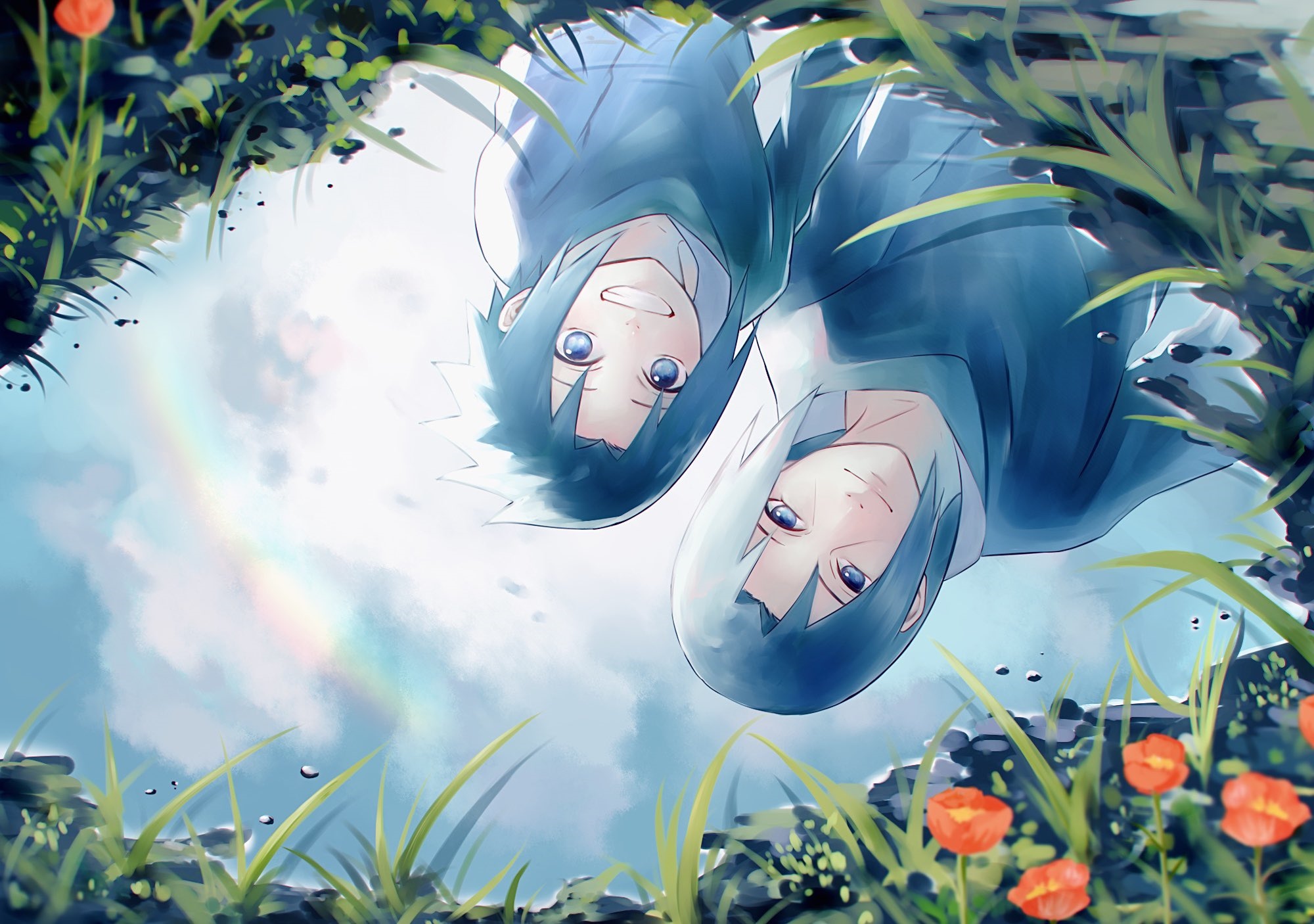 Naruto: Uchiha Sasuke and Uchiha Itachi Reflection HD Wallpaper