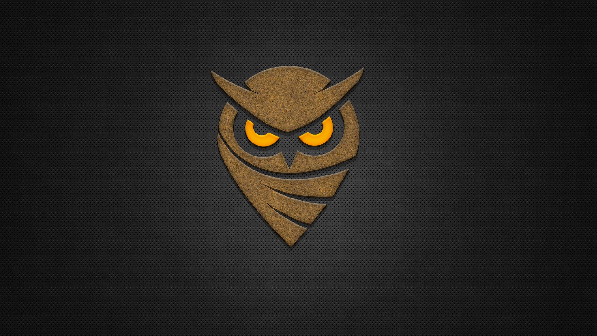 Brown owl logo on a dark textured background HD Wallpaper