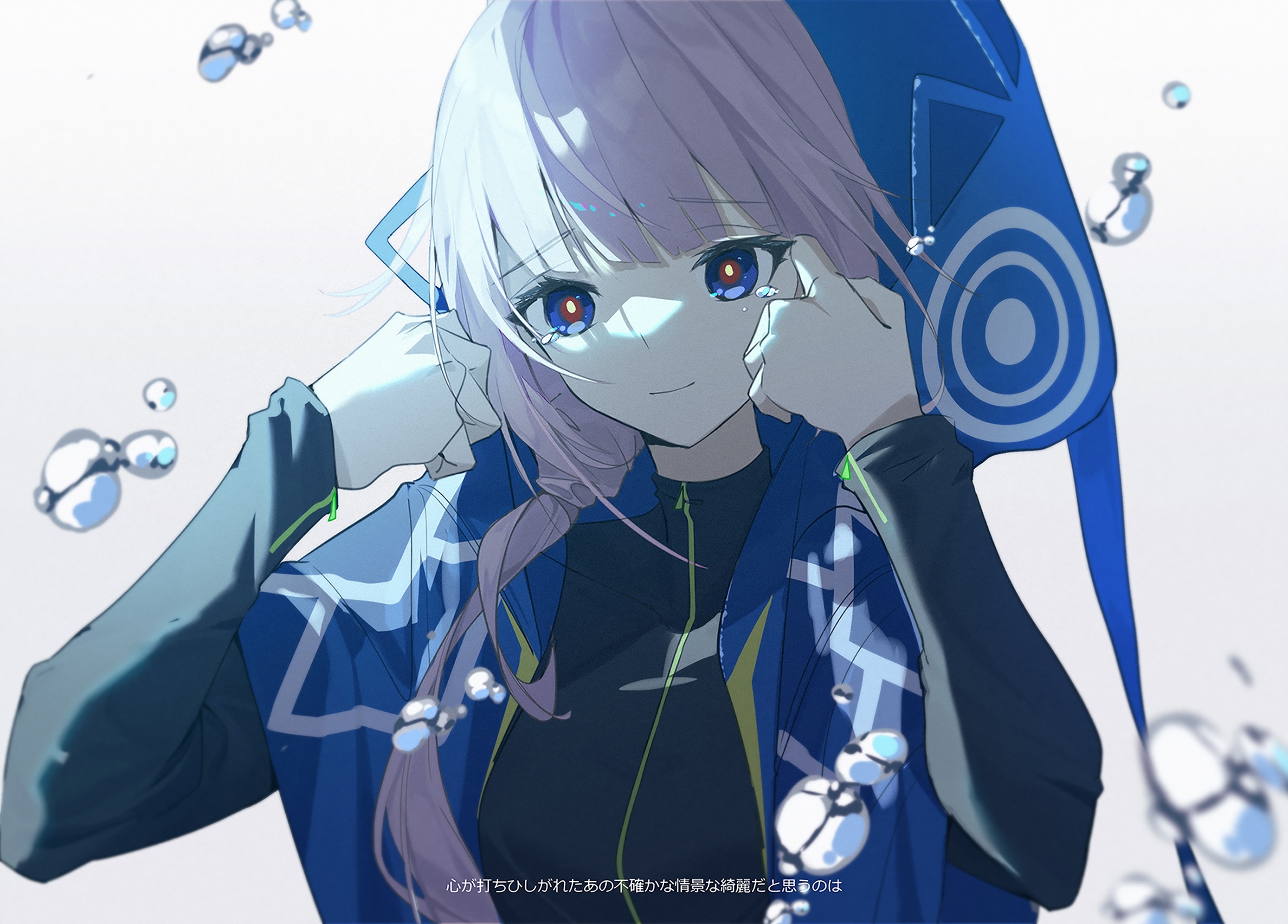 Anime girl with pink hair crying HD Wallpaper