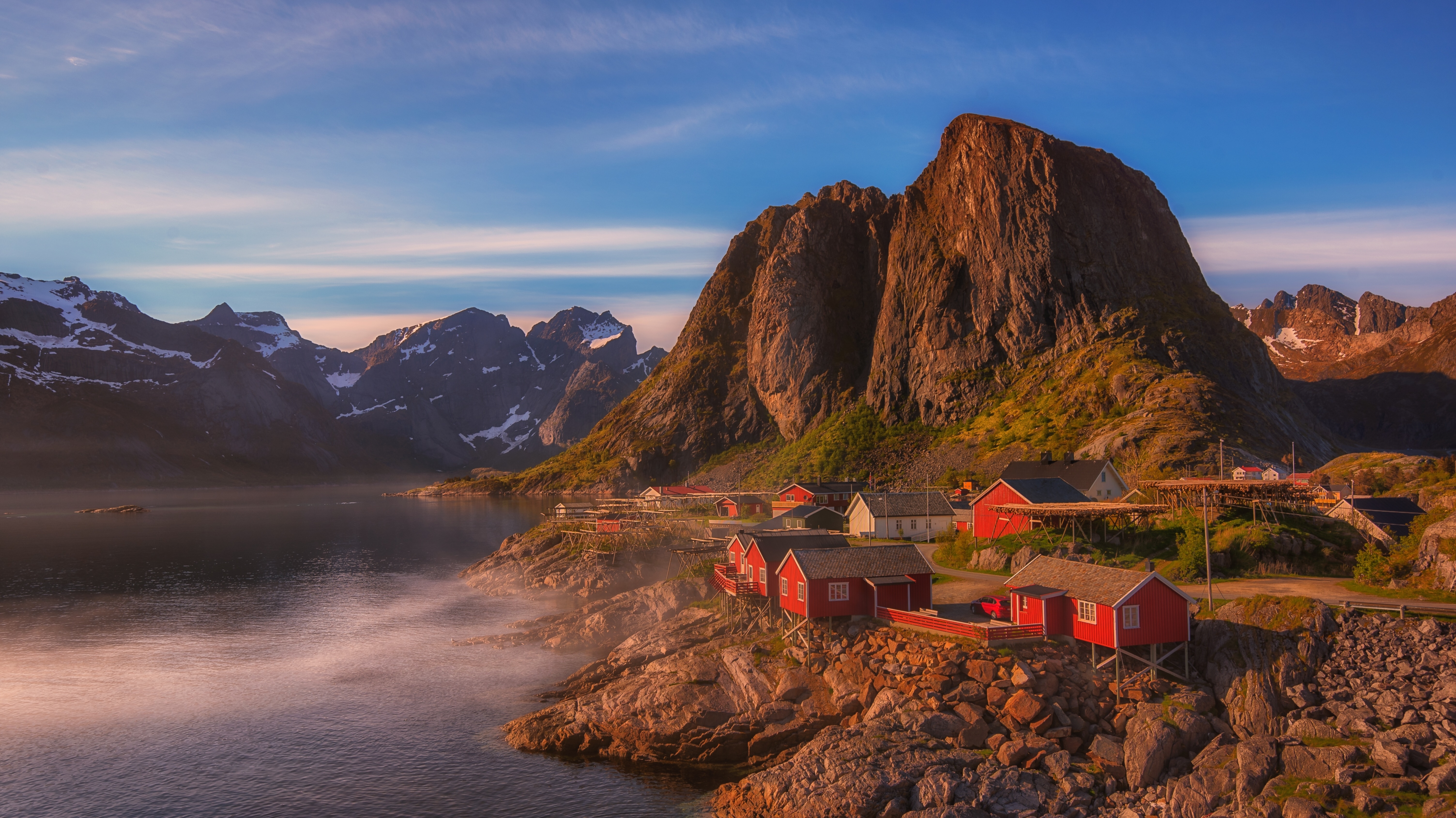 4K Norway Lofoten Islands Landscape with Mountains HD Wallpaper