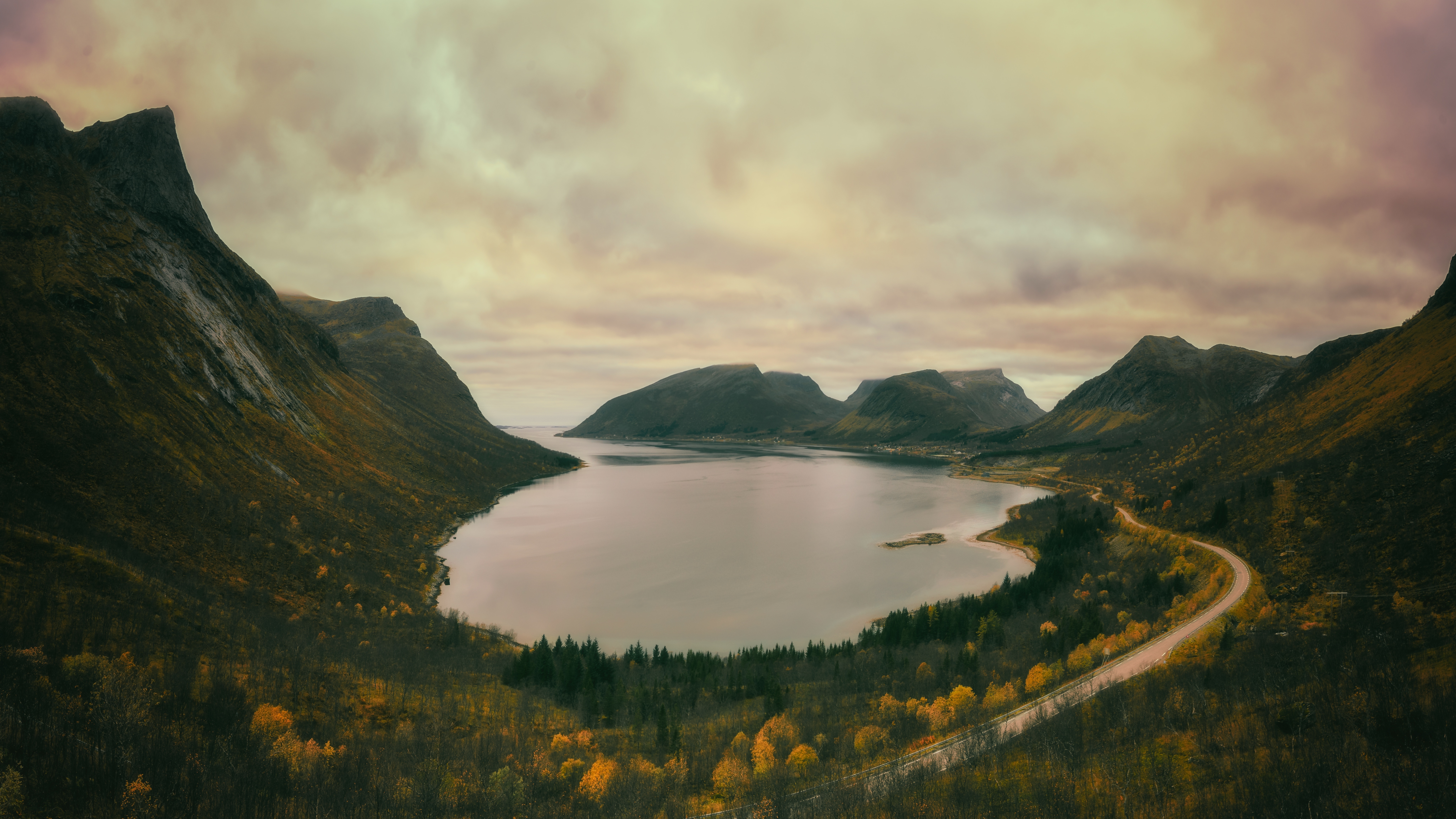 4K Norway Mountains Landscape at Lofoten Islands HD Wallpaper