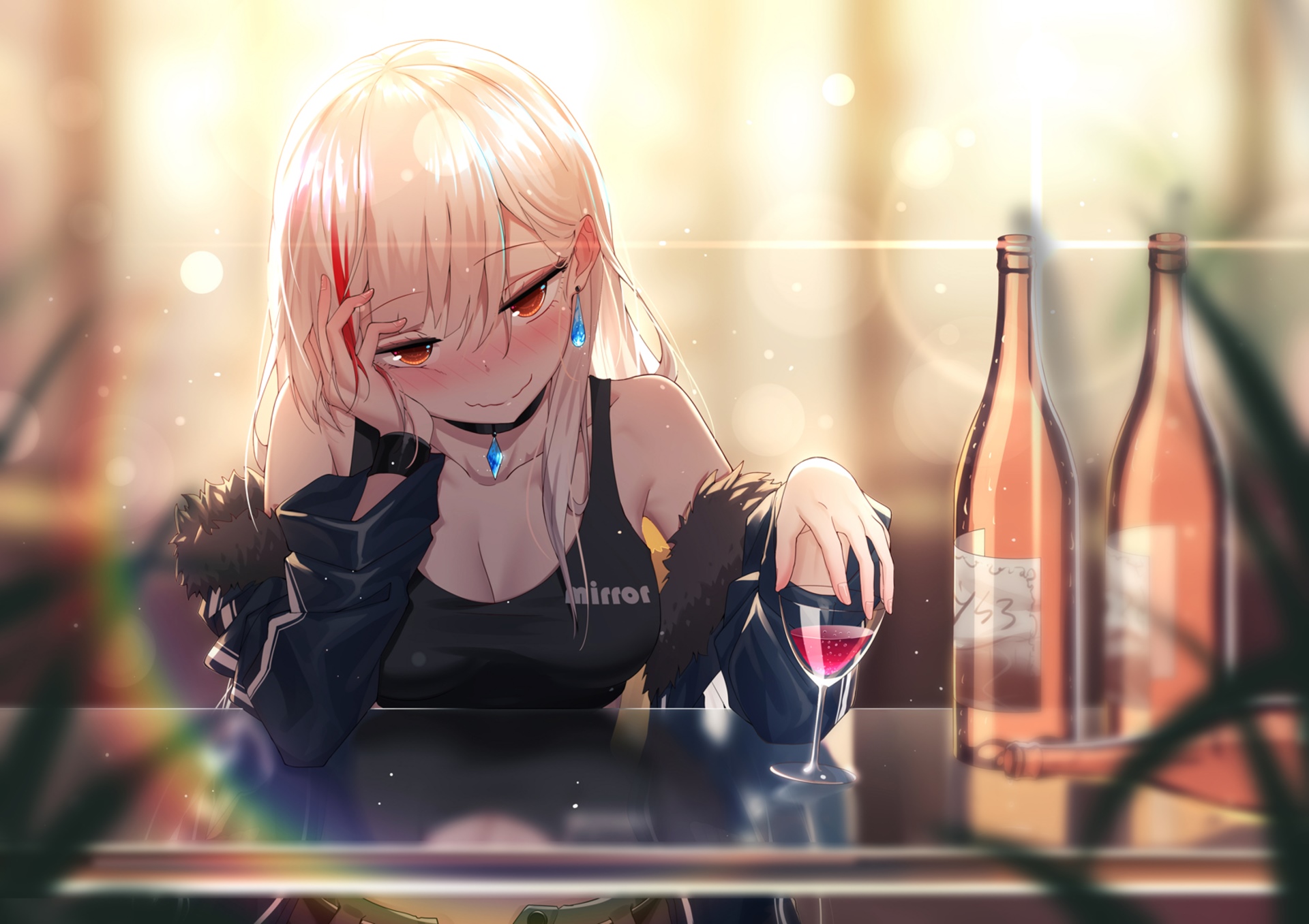 M4 SOPMOD II from Girls Frontline drinking wine HD Wallpaper