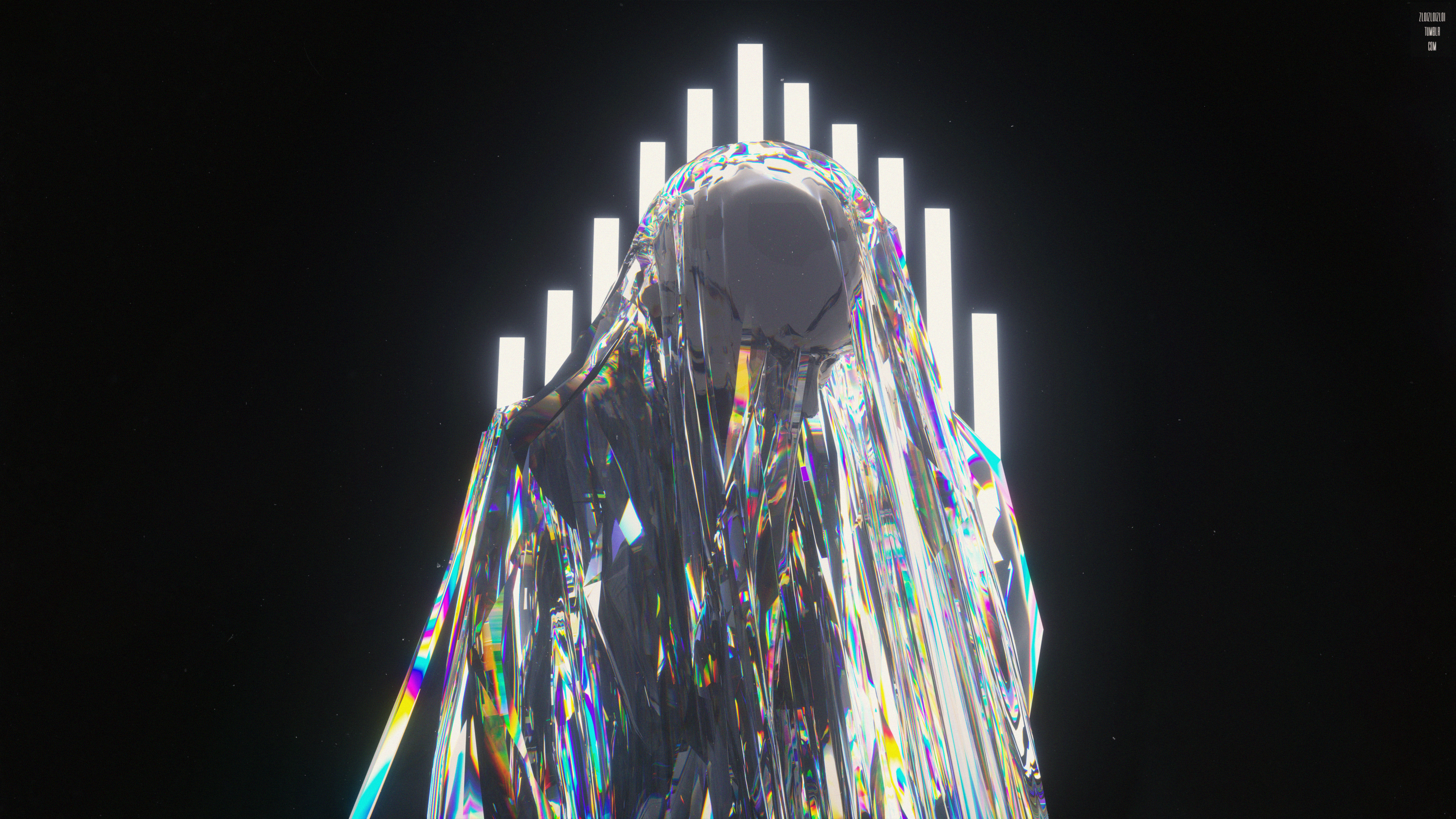 4K 3D Abstract Iridescent Cyberpunk Glitch Art HD Wallpaper