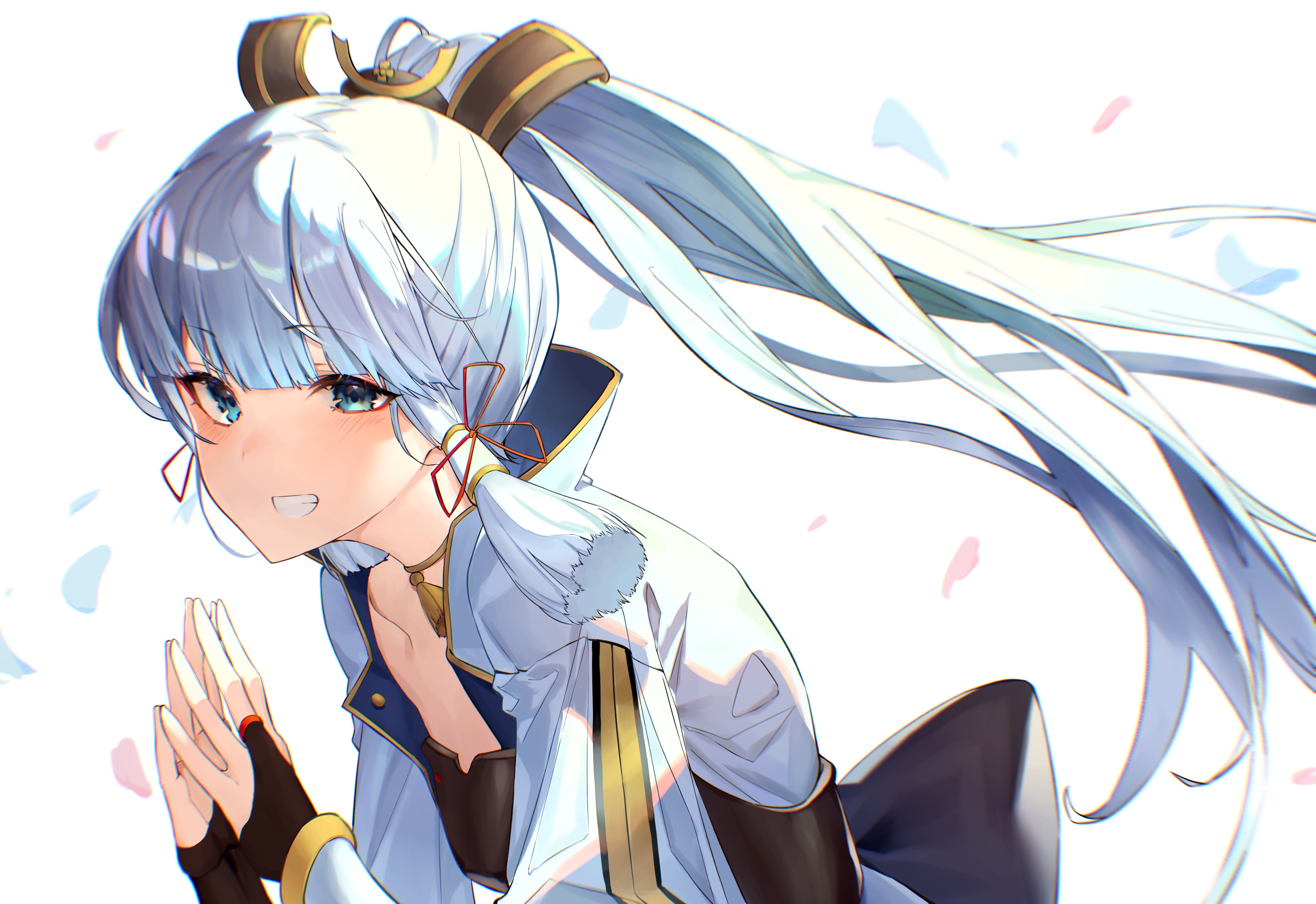 4K Genshin Impact Kamisato Ayaka smiling HD Wallpaper