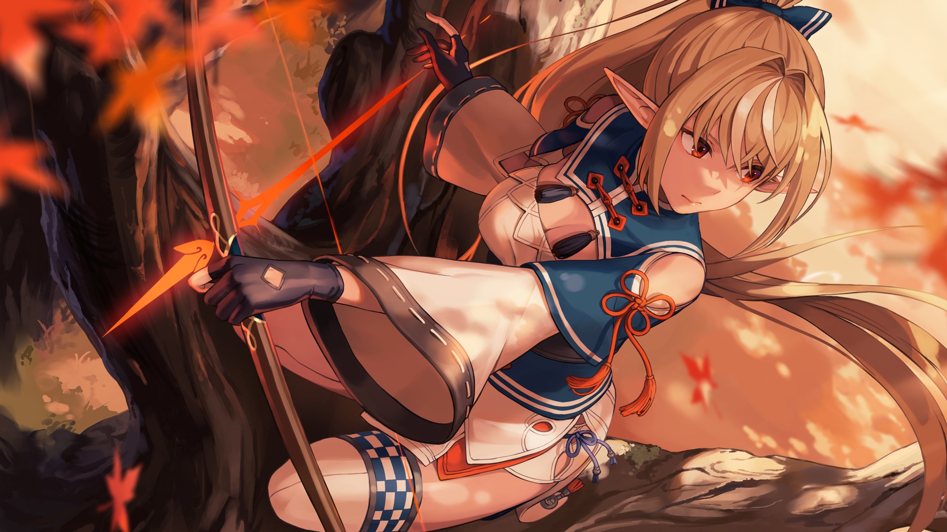 Shiranui Flare with Bow and Arrow HD Wallpaper