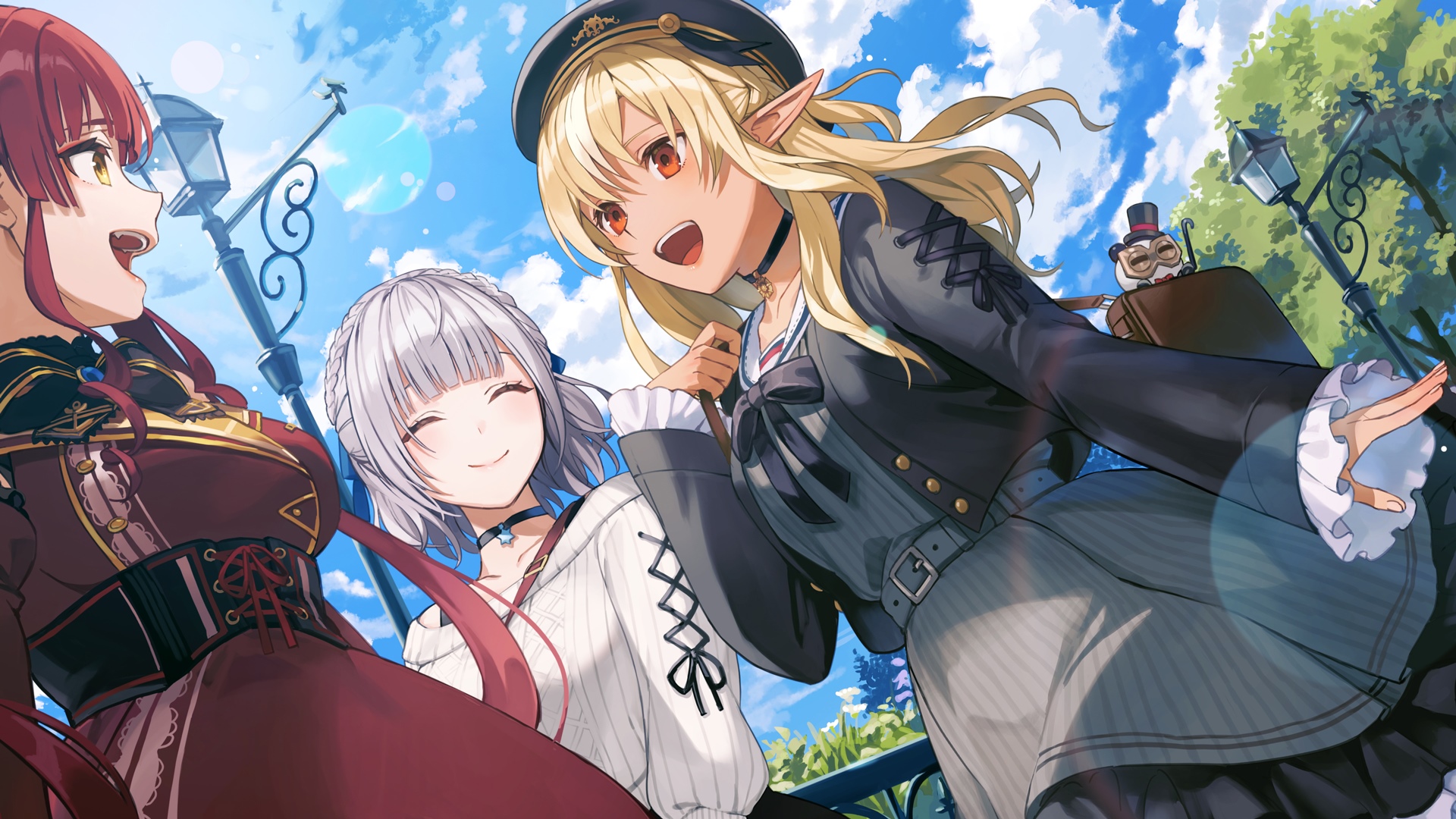 Shirogane Noel, Shiranui Flare, Houshou Marine HD Wallpaper