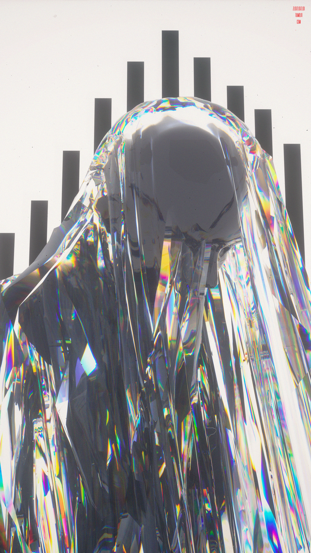Abstract Glitch Art with Geometric Shapes HD Phone Wallpaper