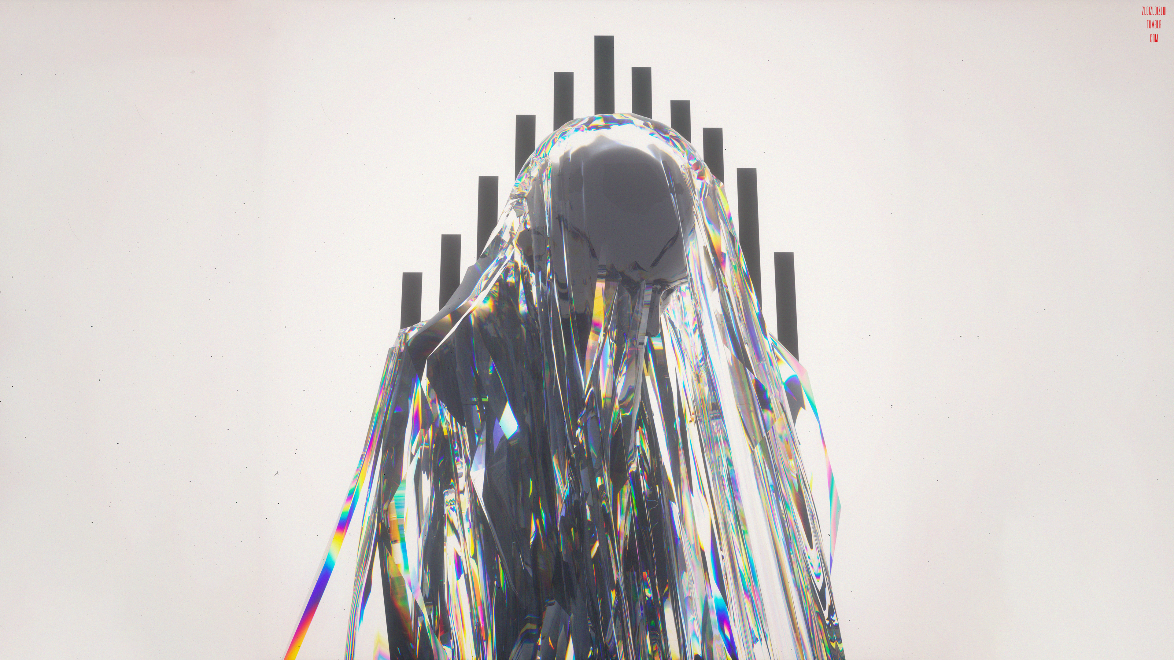 3D Abstract Iridescent Glitch Art HD Wallpaper