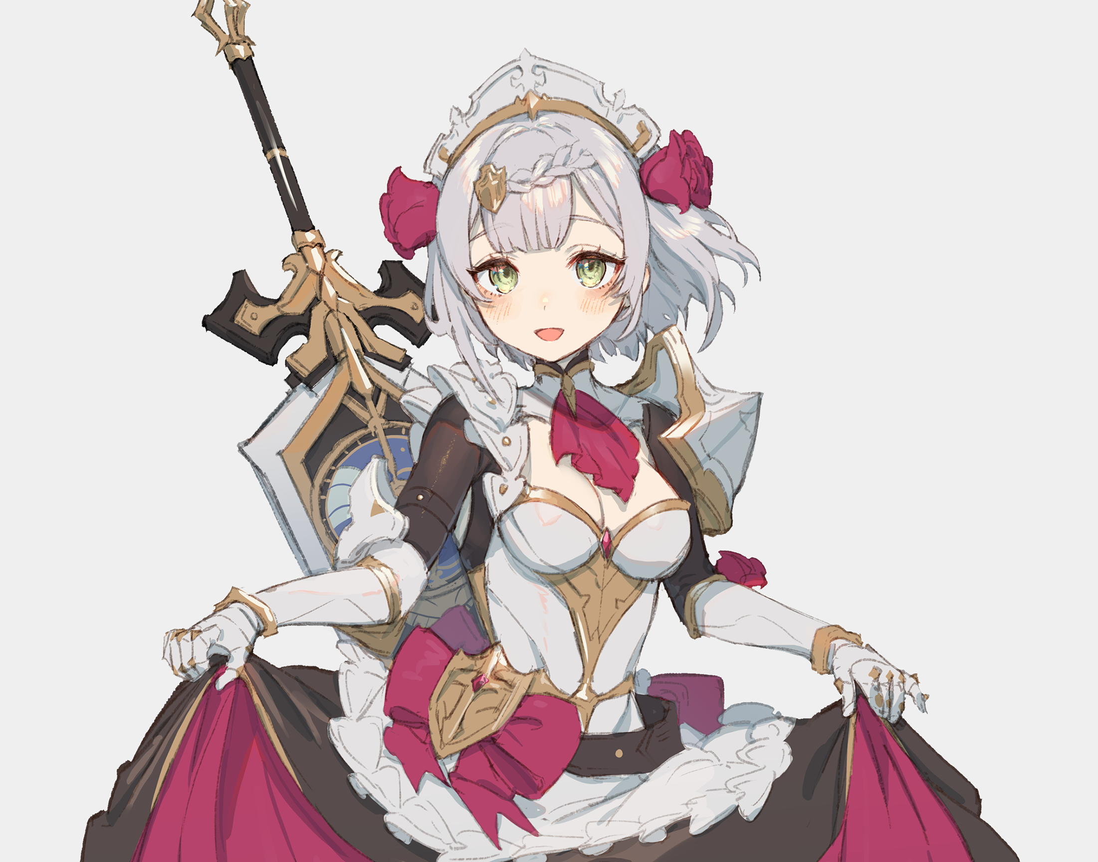 Noelle from Genshin Impact with a large sword HD Wallpaper
