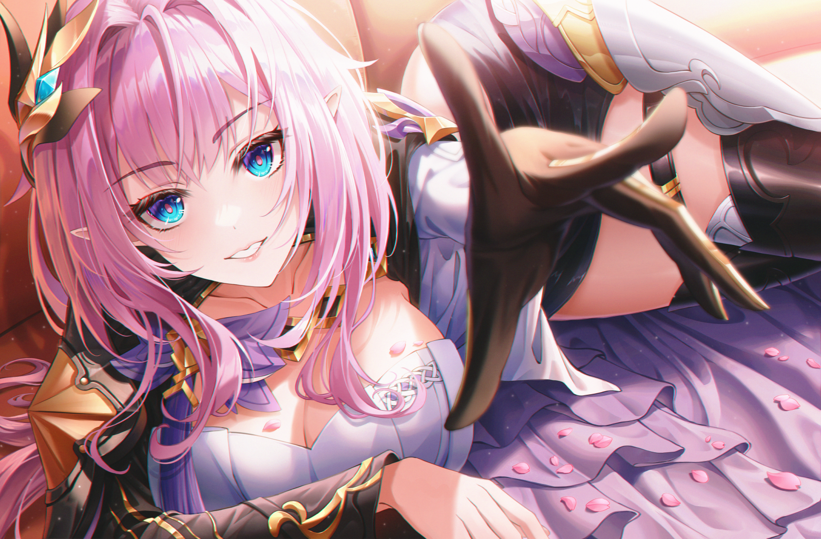 Elysia from Honkai Impact 3rd with pink hair and blue eyes HD Wallpaper