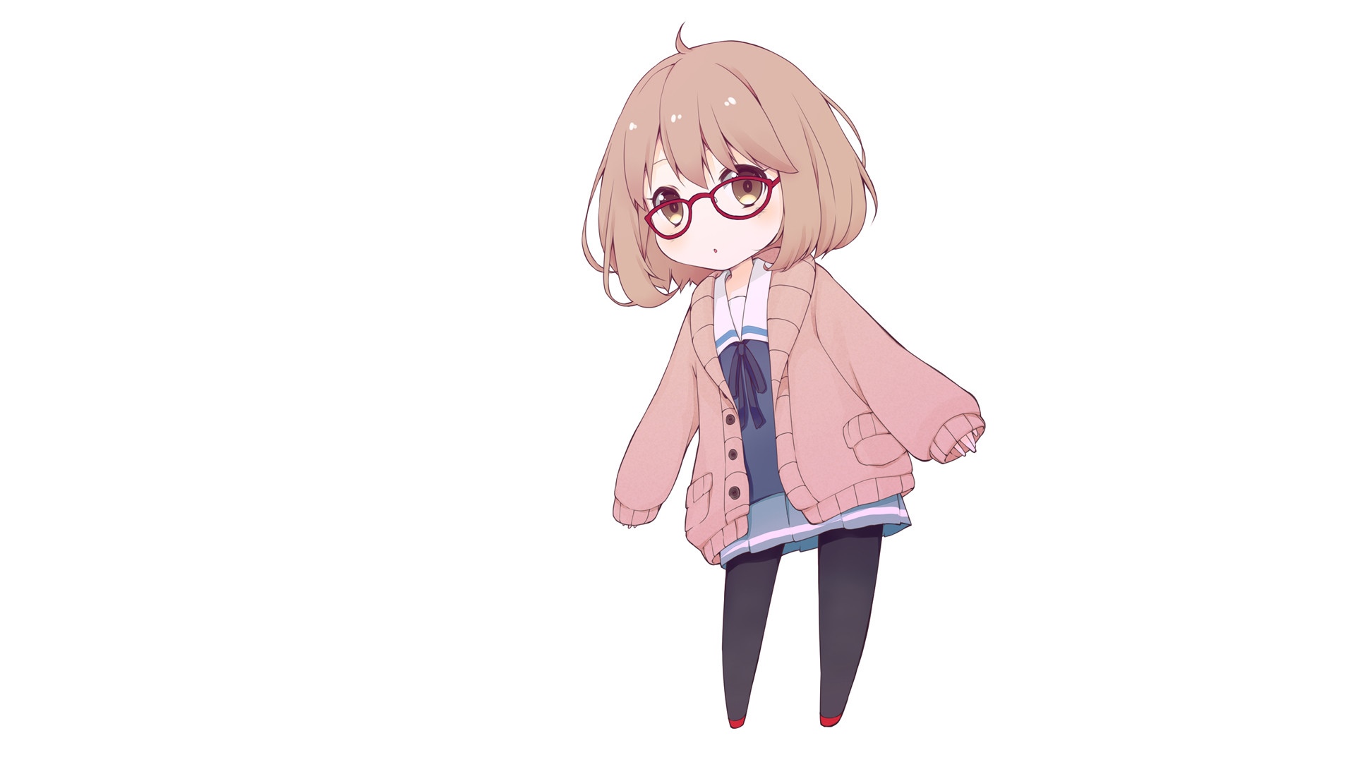Kuriyama Mirai from Kyoukai no Kanata wearing glasses HD Wallpaper