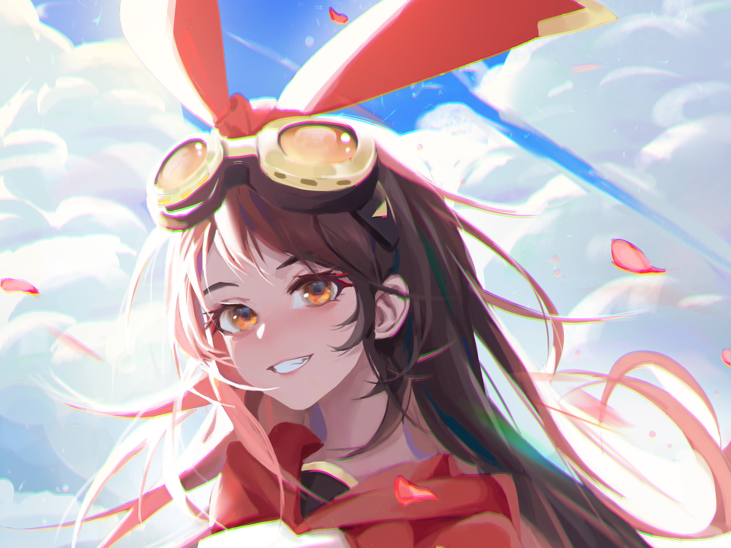 Amber from Genshin Impact with goggles HD Wallpaper
