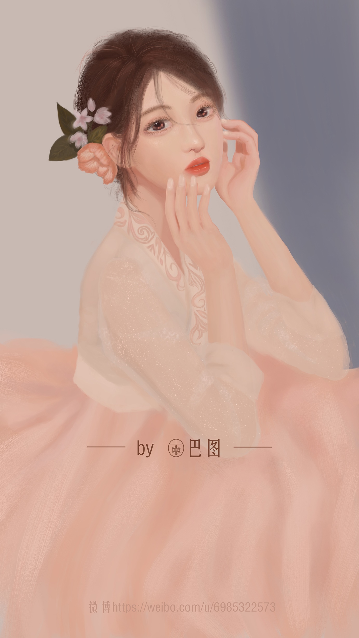 Woman with flowers in her hair wearing a traditional dress HD Phone Wallpaper