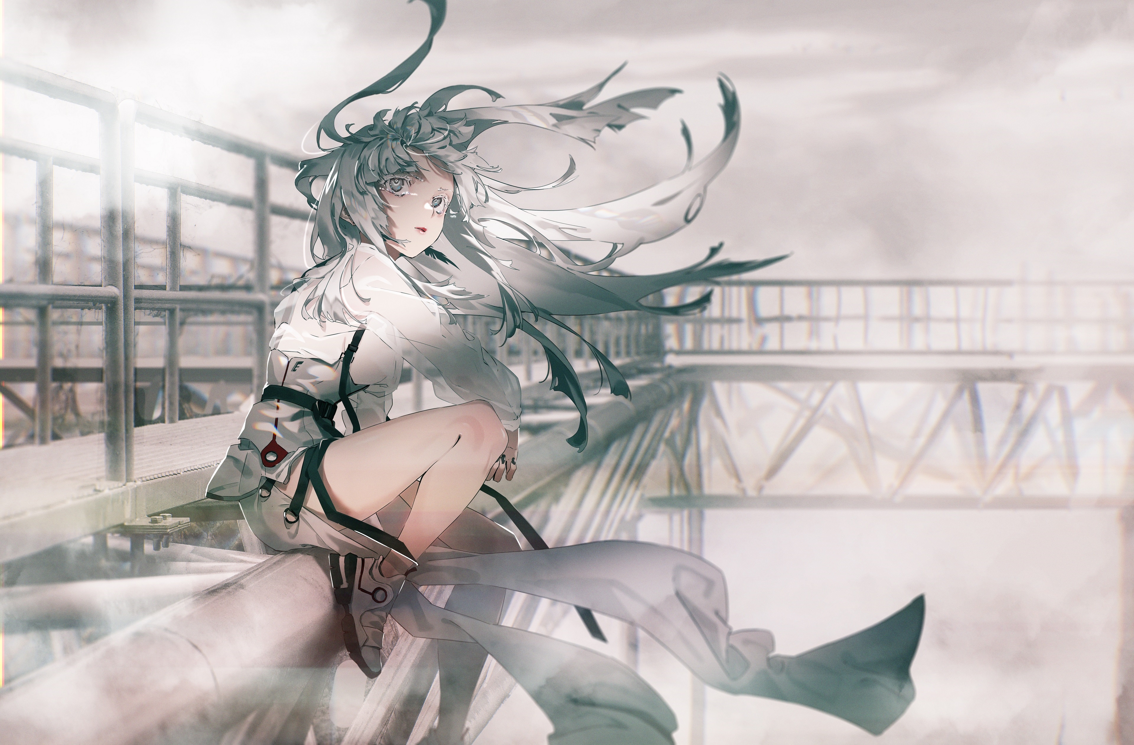 Rolua Noa with gray hair and tears HD Wallpaper