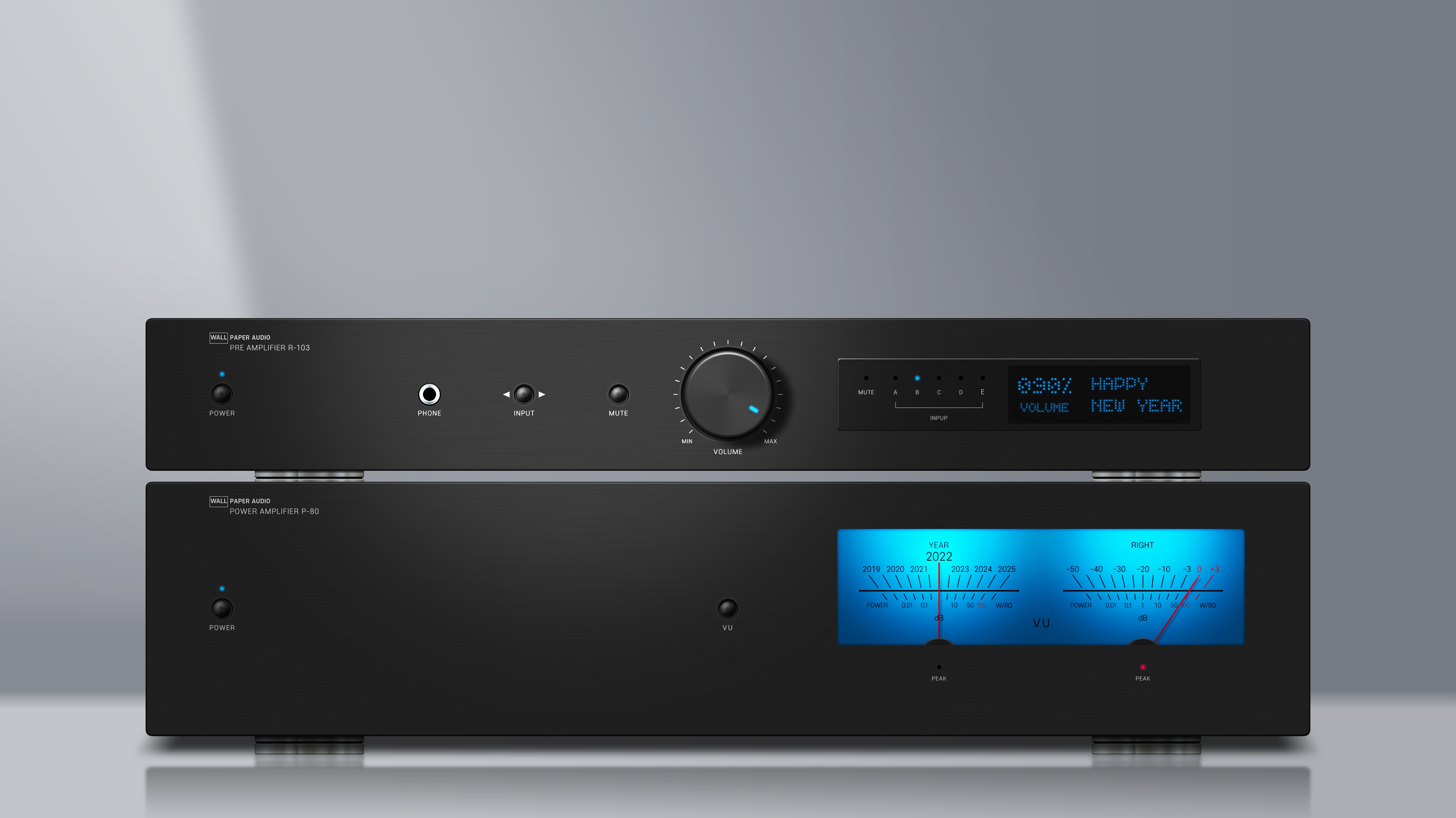 Black audio pre-amplifier and power amplifier HD Wallpaper
