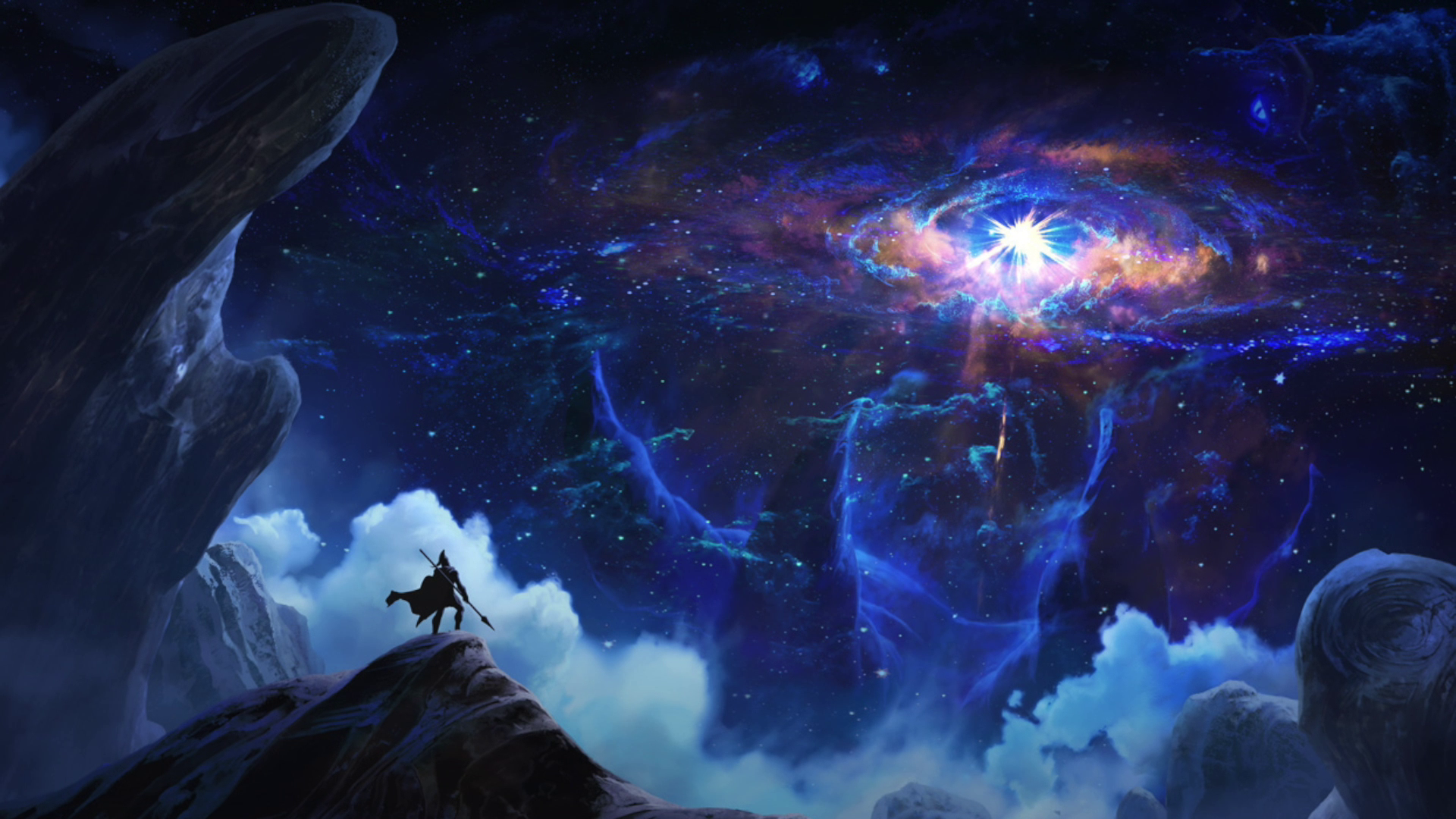 Pantheon and Aurelion Sol in the Cosmos HD Wallpaper