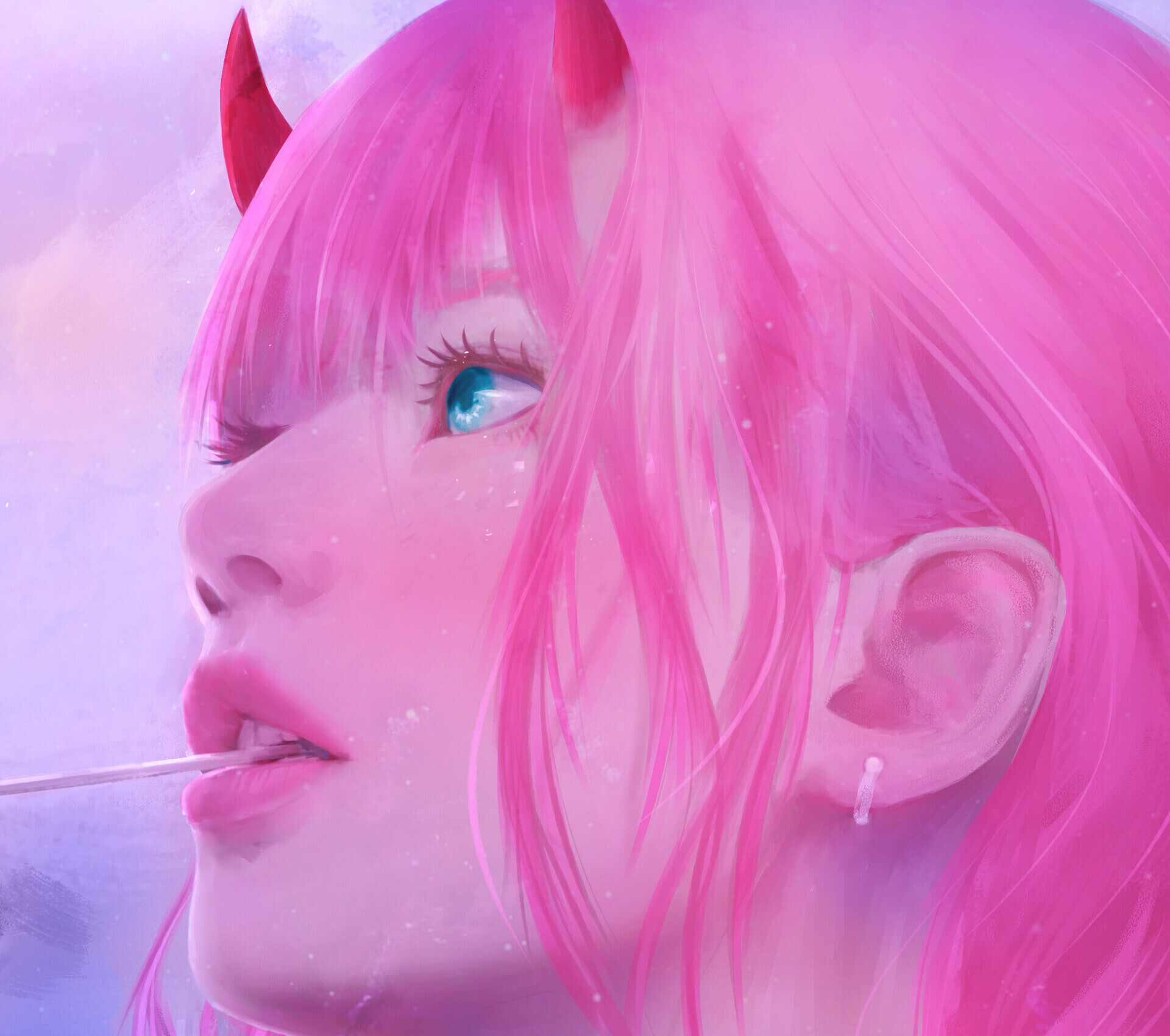 Zero Two from Darling in the FranXX with pink hair HD Wallpaper