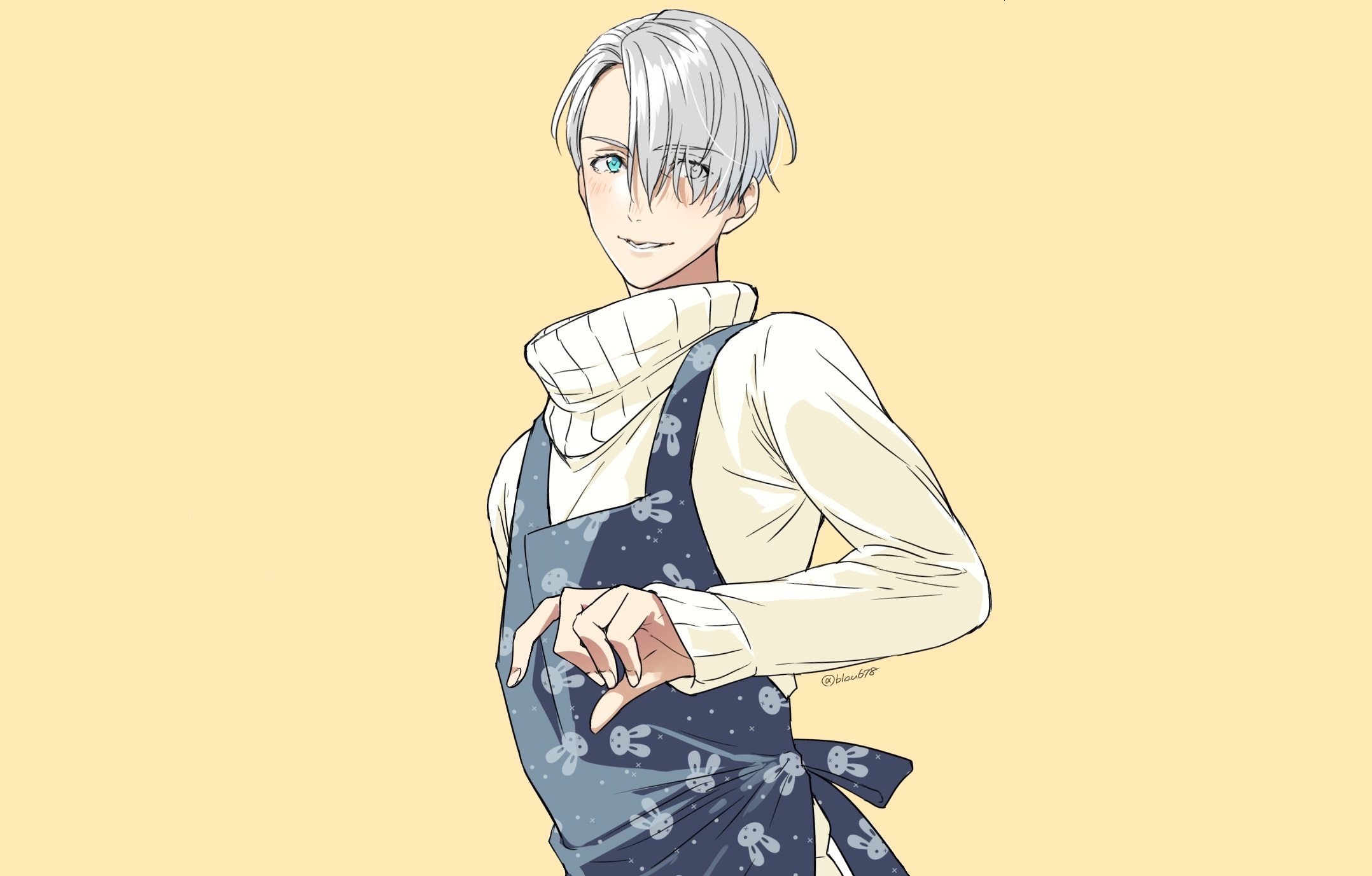 Victor Nikiforov from Yuri!!! On Ice wearing an apron HD Wallpaper