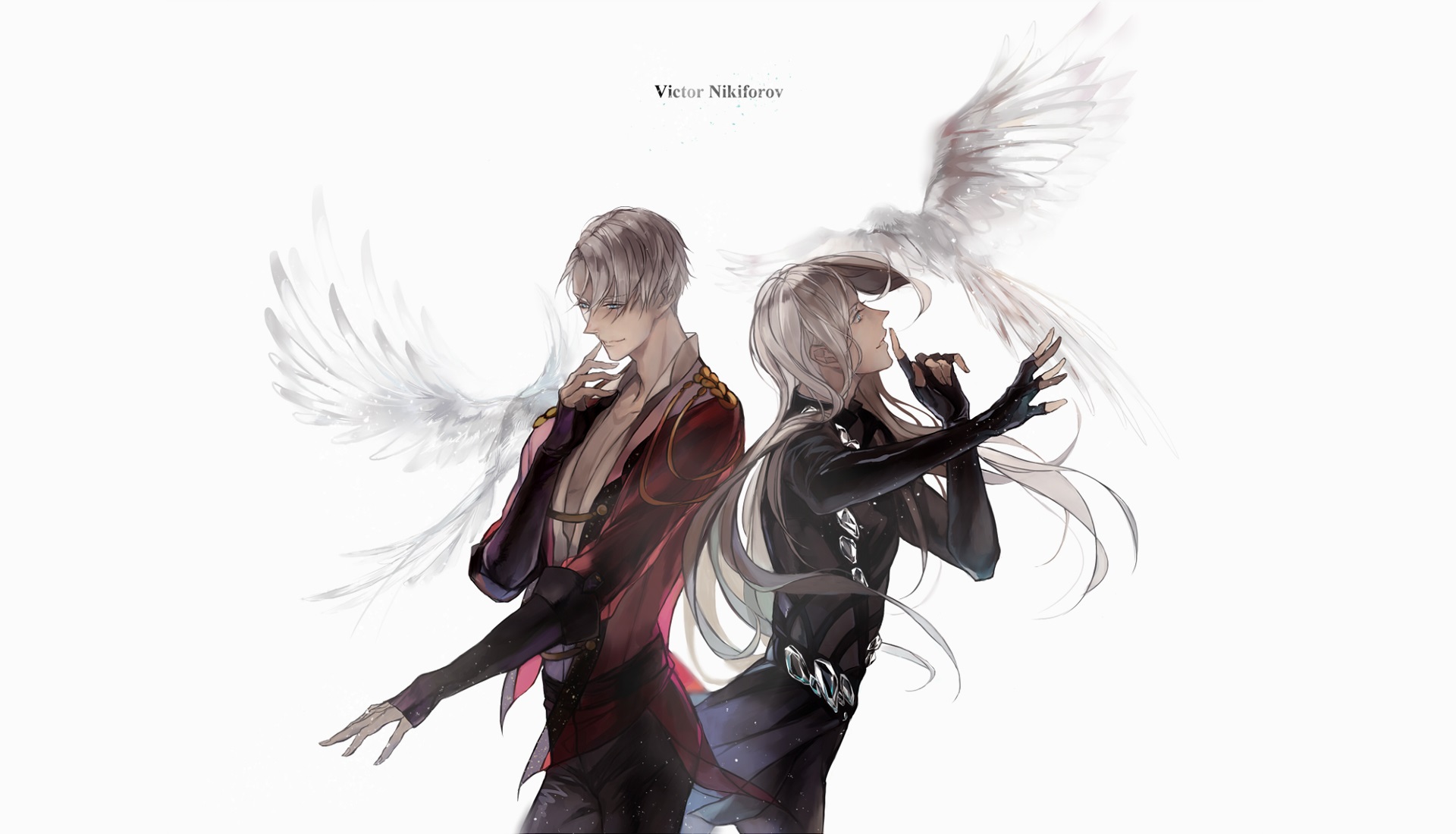 Victor Nikiforov with Angelic Wings HD Wallpaper