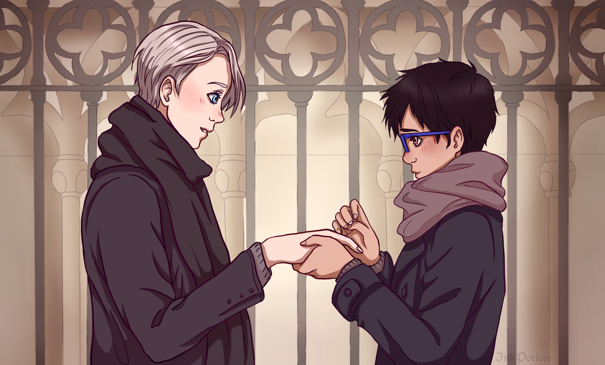 Yuri Katsuki and Victor Nikiforov from Yuri!!! On Ice HD Wallpaper