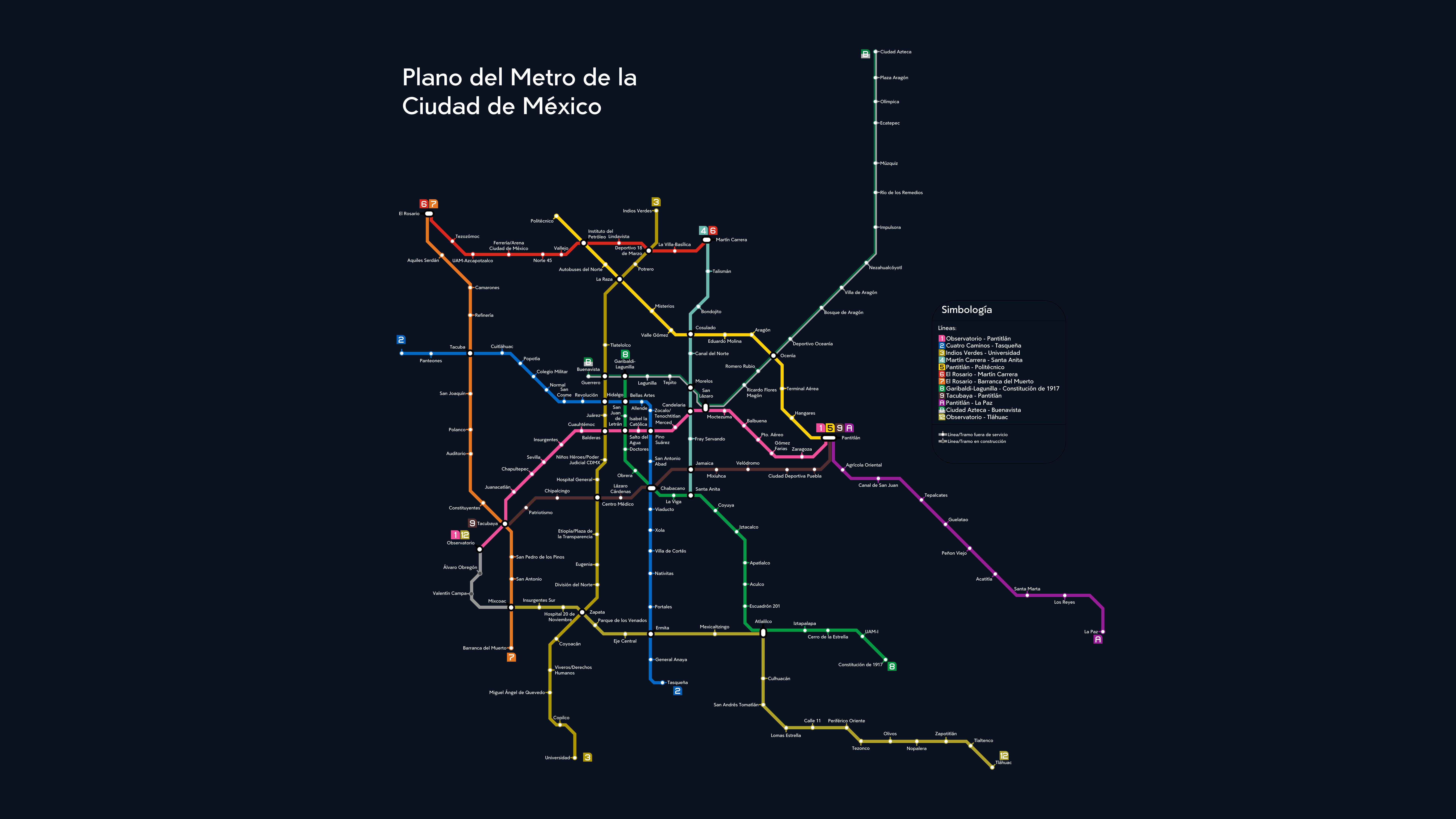 Mexico City Metro Map HD Wallpaper