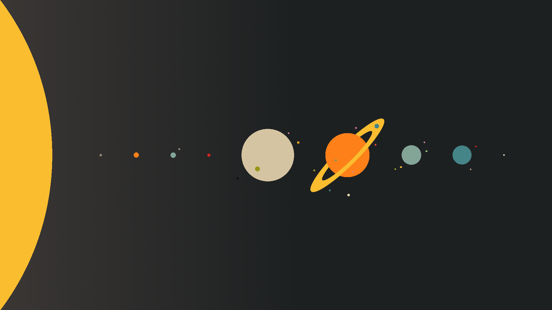 Minimalist Solar System with Planets and Sun HD Wallpaper