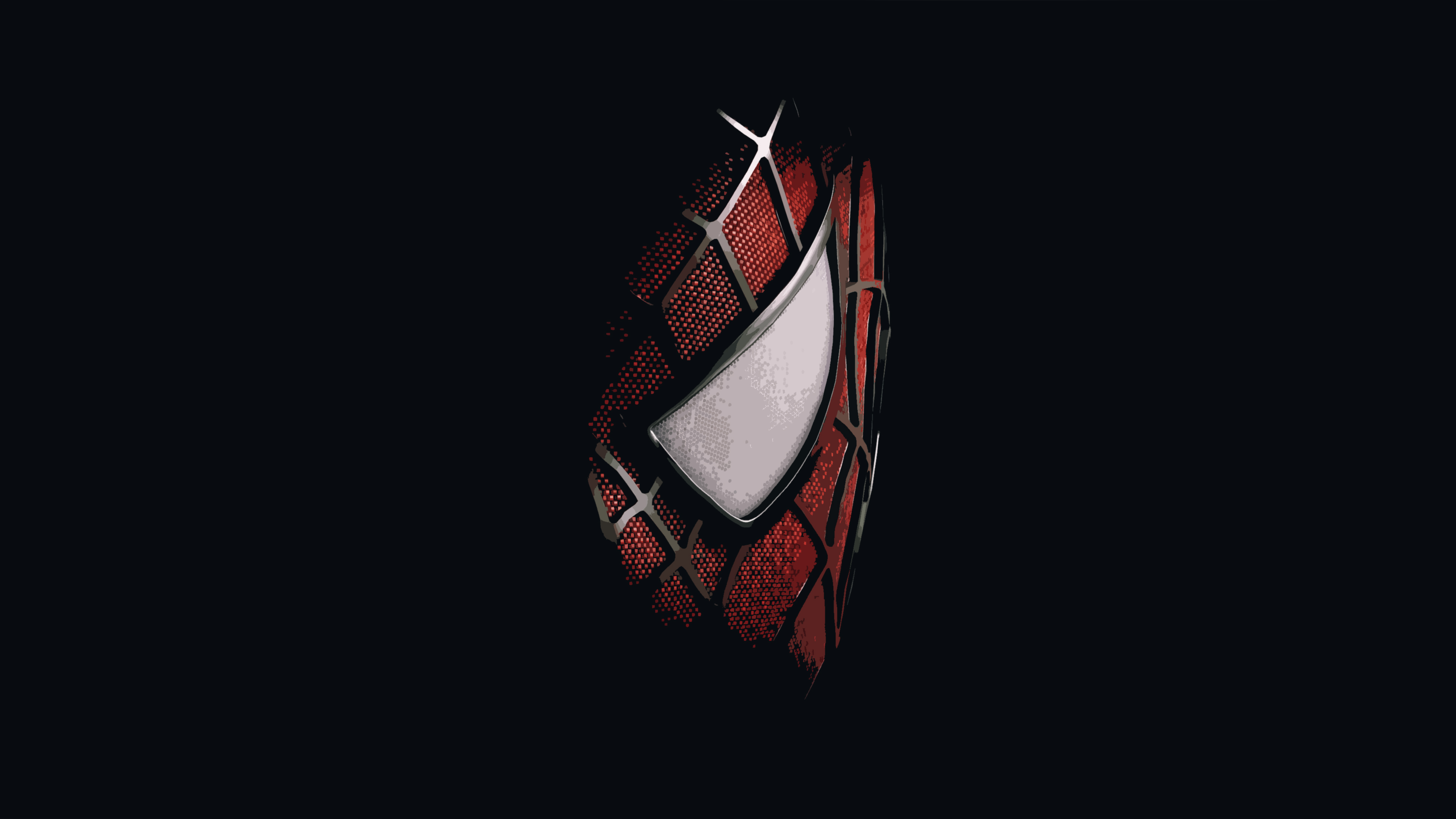 Spider-Mans Mask in Minimalist Digital Art HD Wallpaper