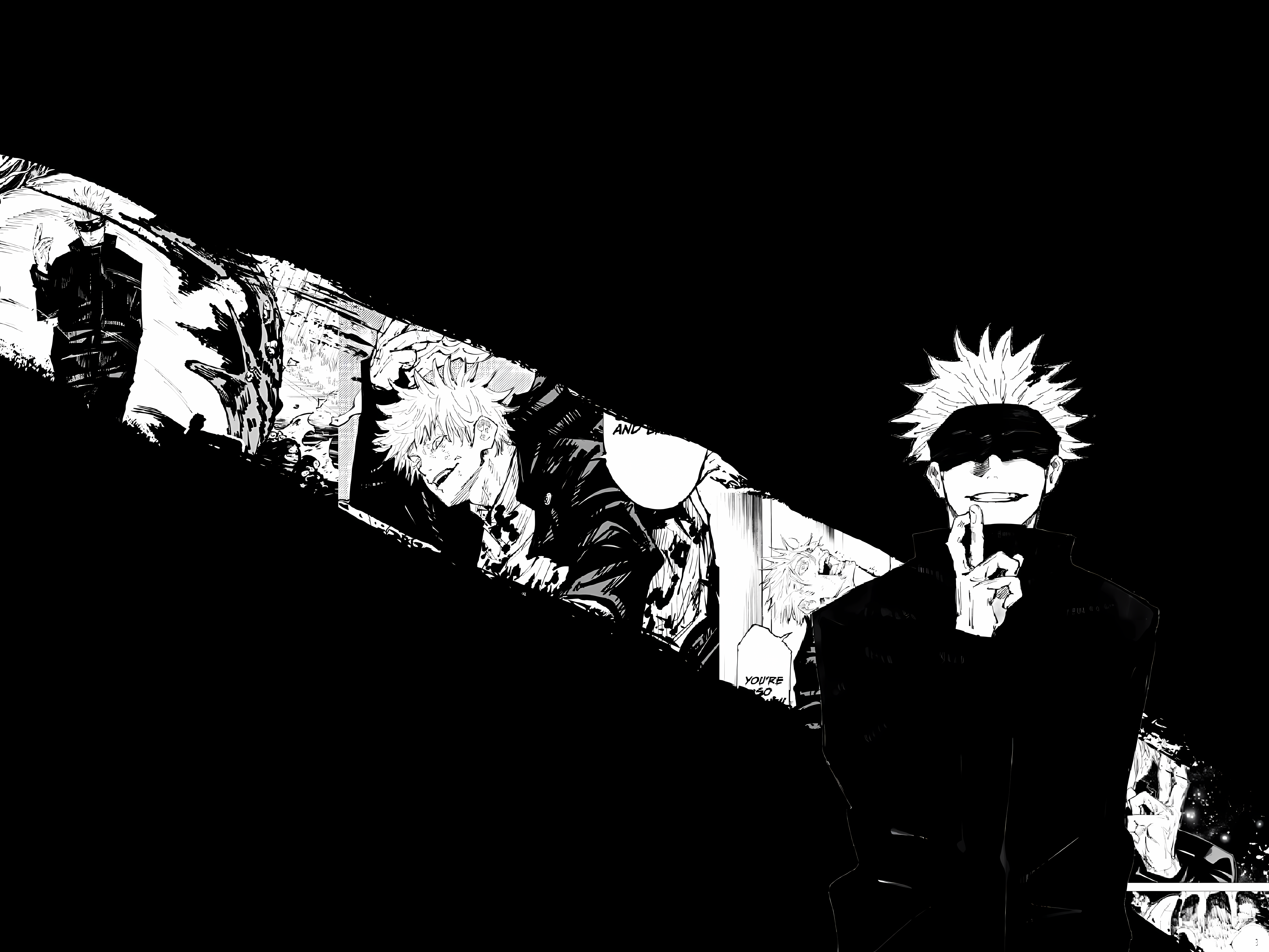 Satoru Gojo from Jujutsu Kaisen with other characters HD Wallpaper