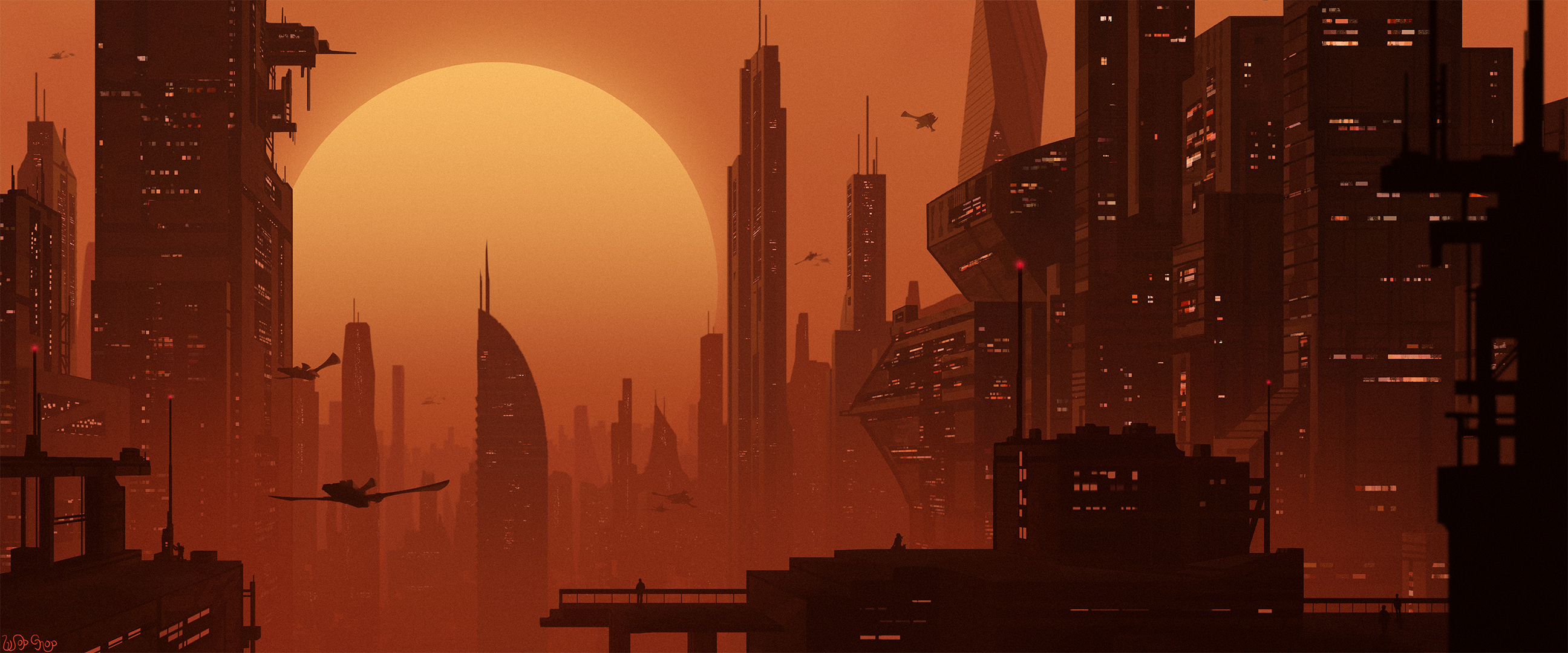 Blade Runner 2049 Cityscape at Sunset HD Wallpaper