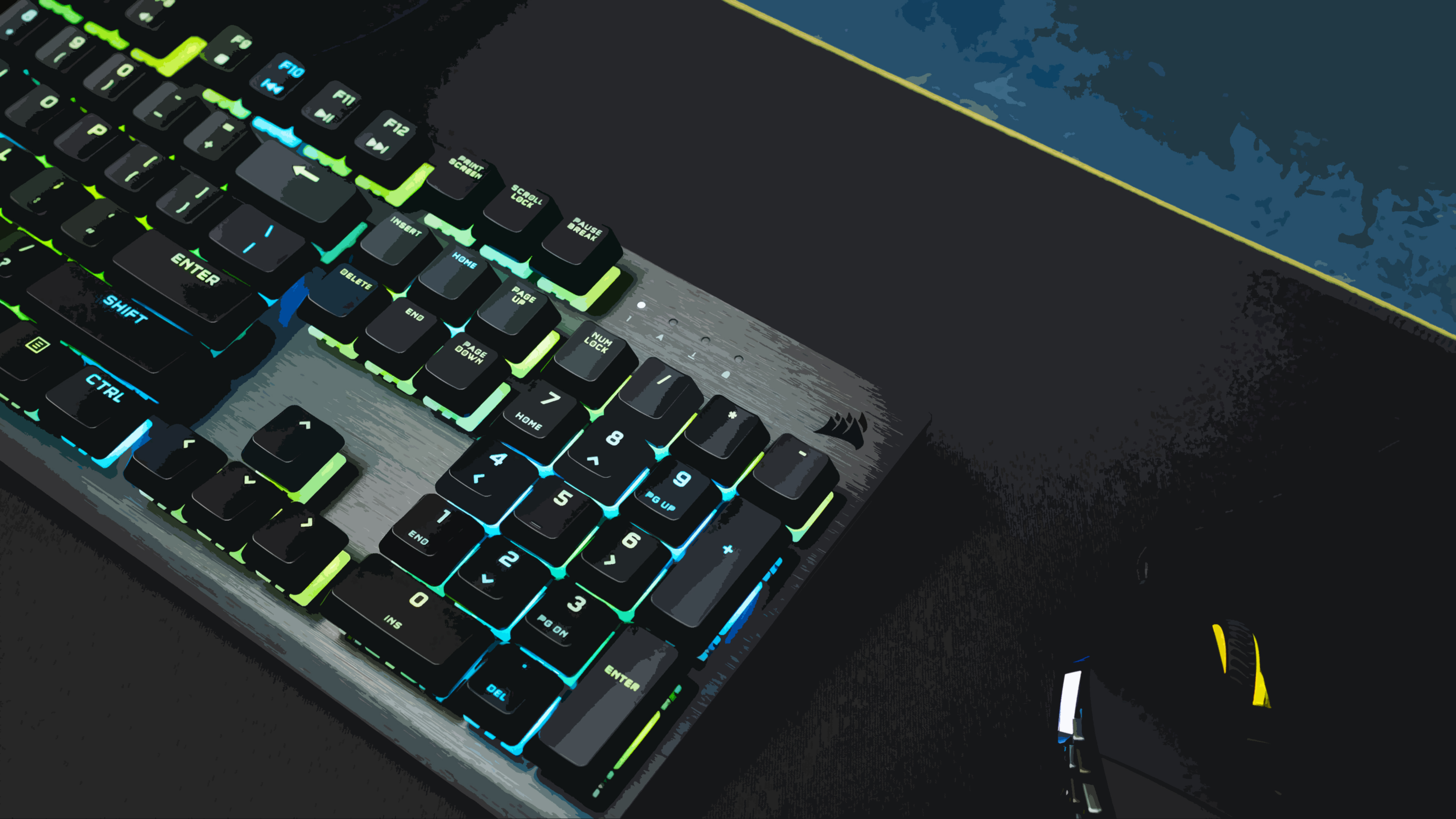 PC gaming keyboard with RGB lighting HD Wallpaper