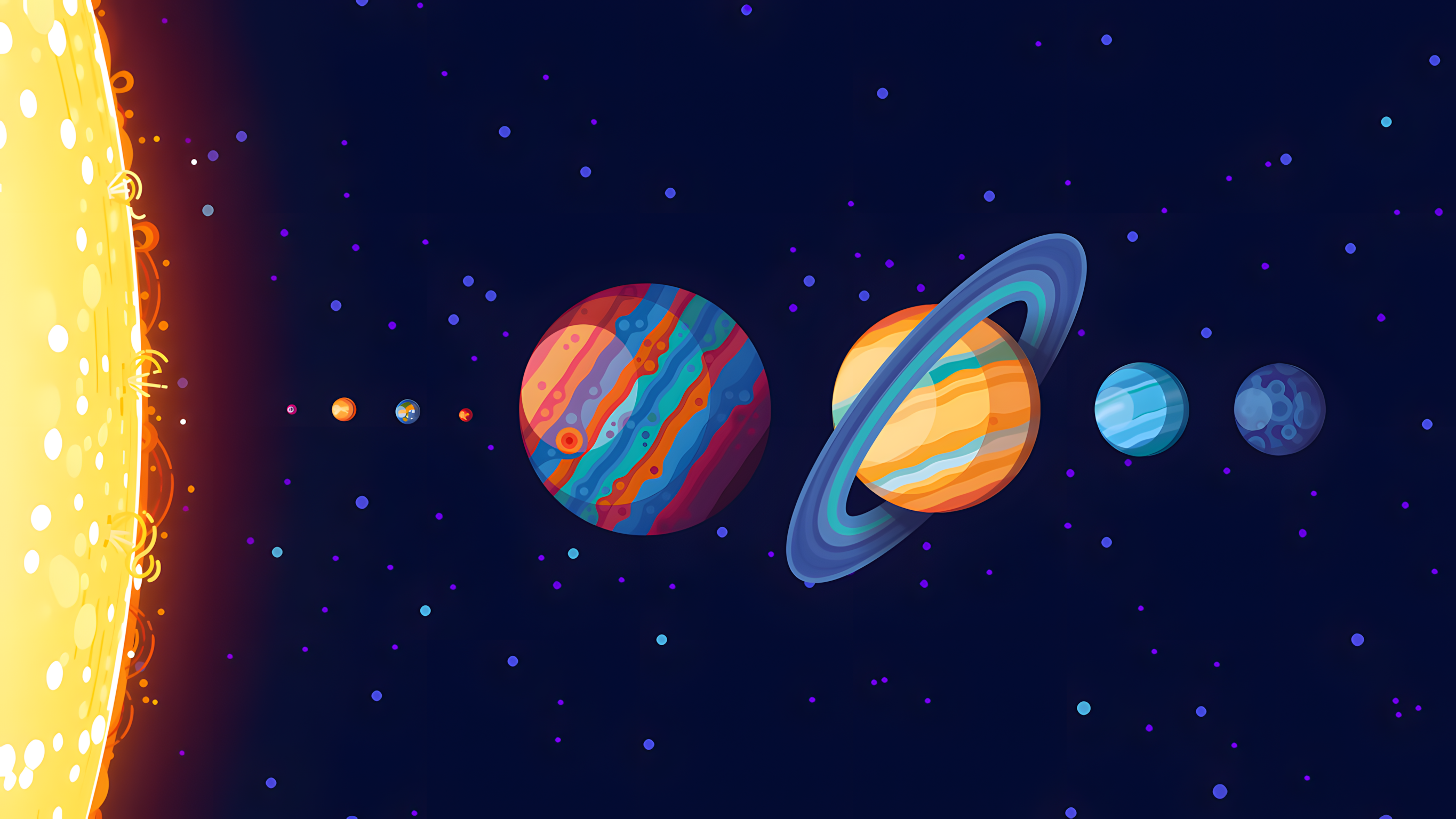 Solar System planets orbiting the Sun HD Wallpaper