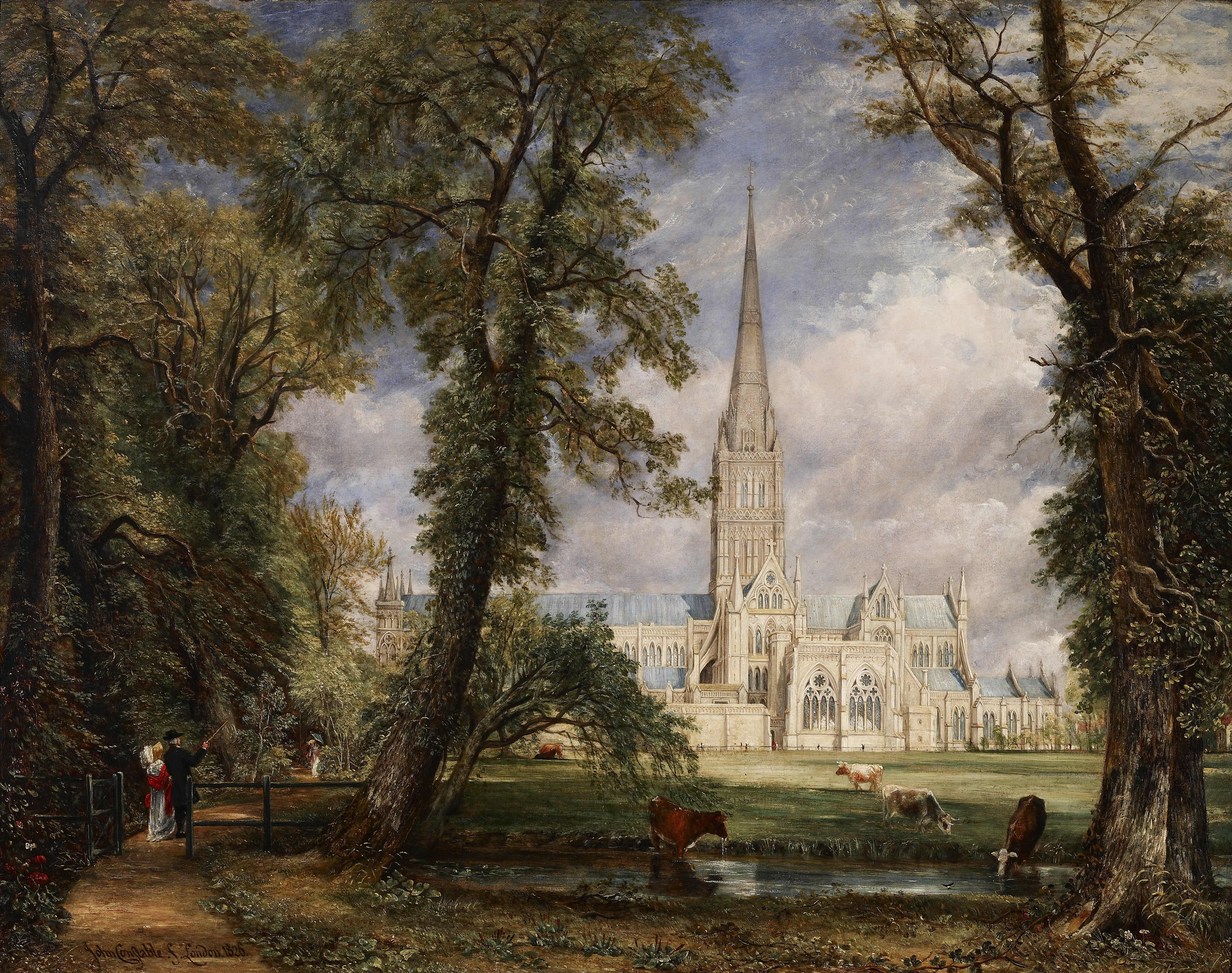 Salisbury Cathedral by John Constable HD Wallpaper
