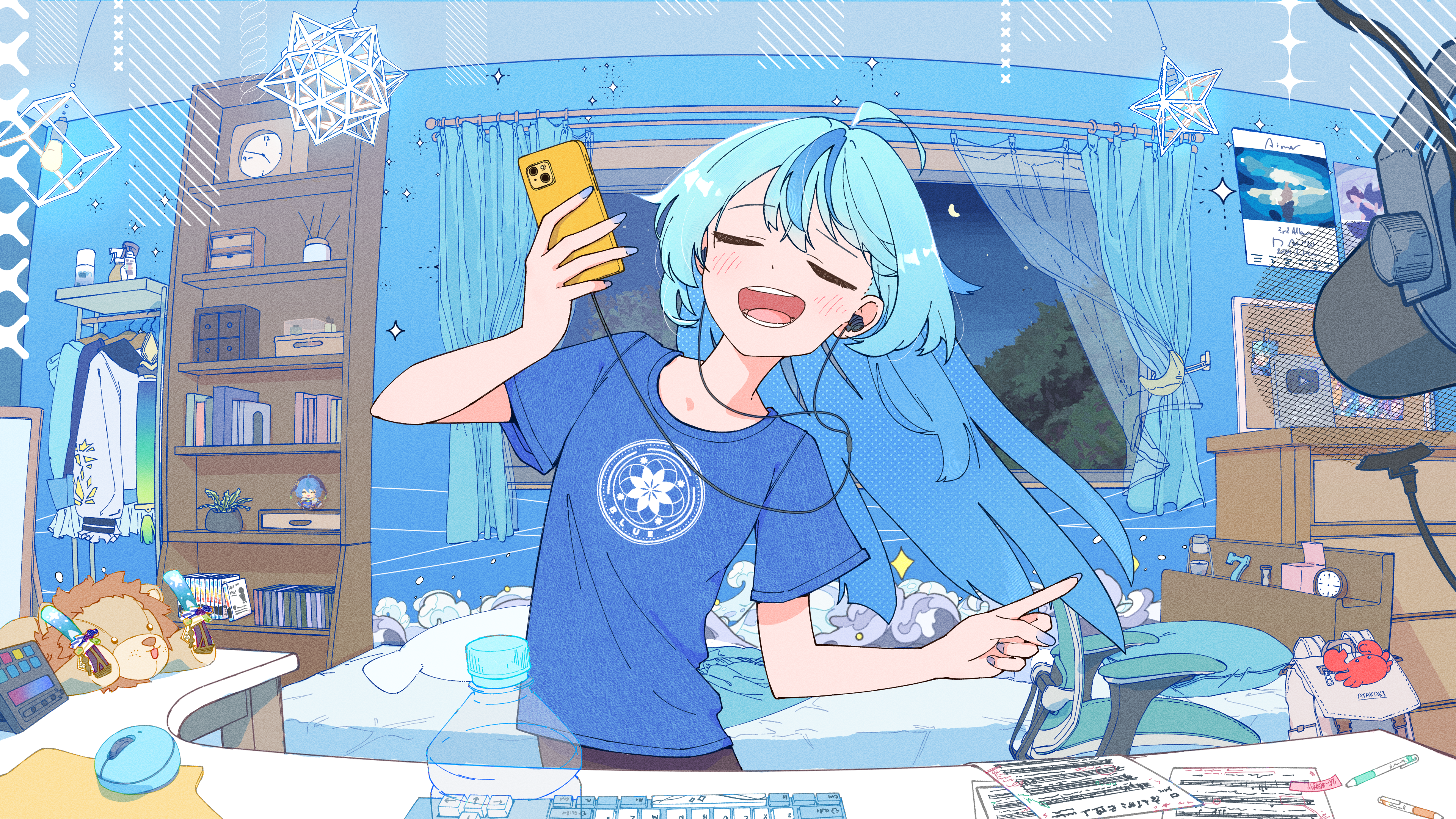 Tamanoi Nana singing and dancing while listening to music HD Wallpaper